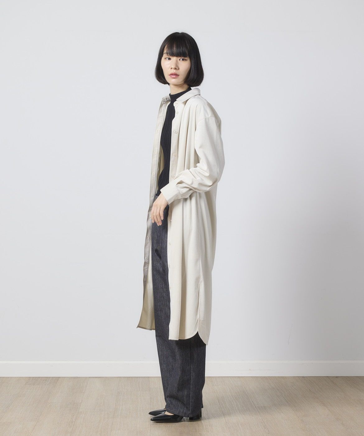 I.T.'S international「ミルキーコールシャツワンピース」|ワンピース|