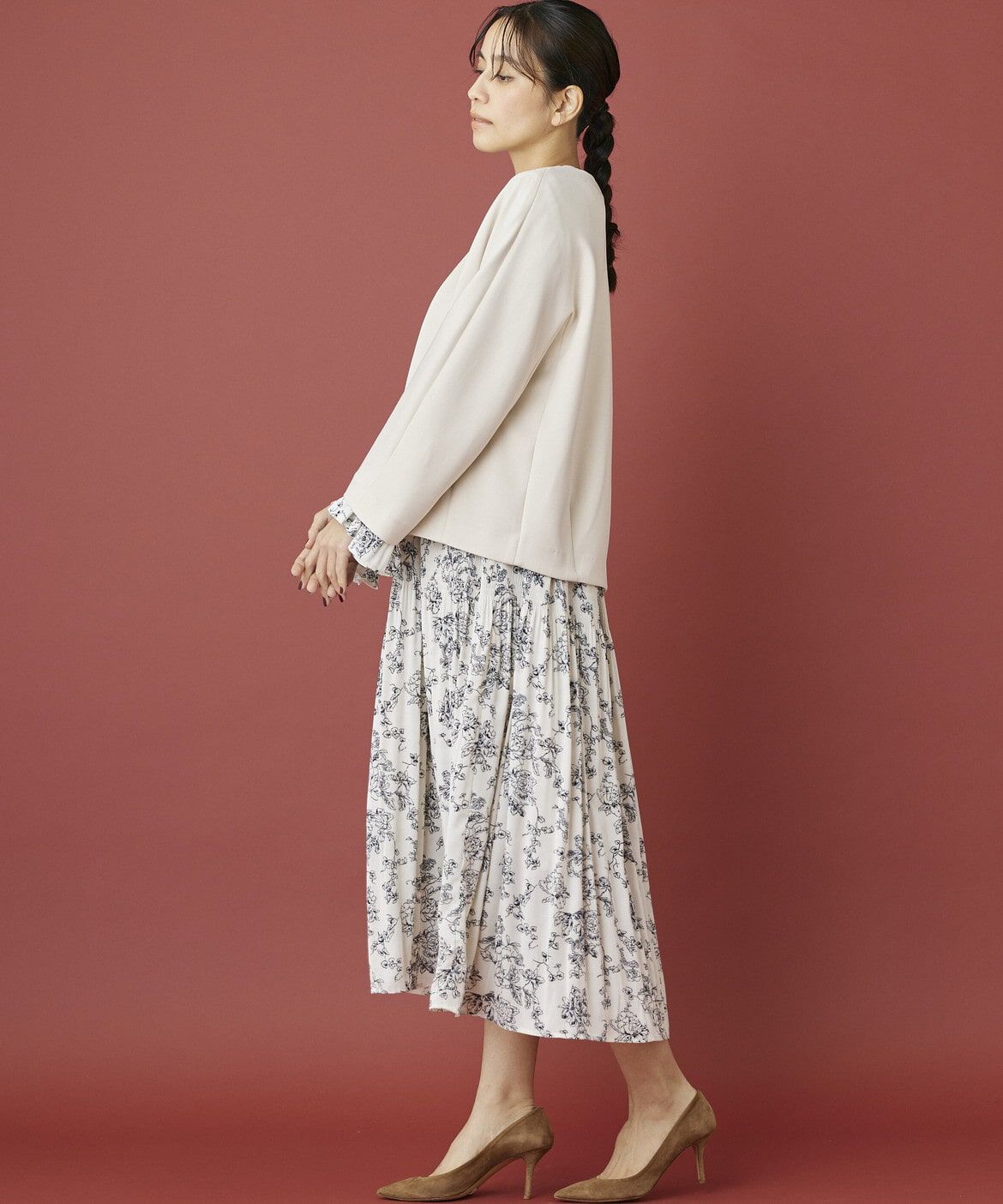 INED「《INED CLARO》ダンボールカラーレスジャケット」|ノーカラージャケット|