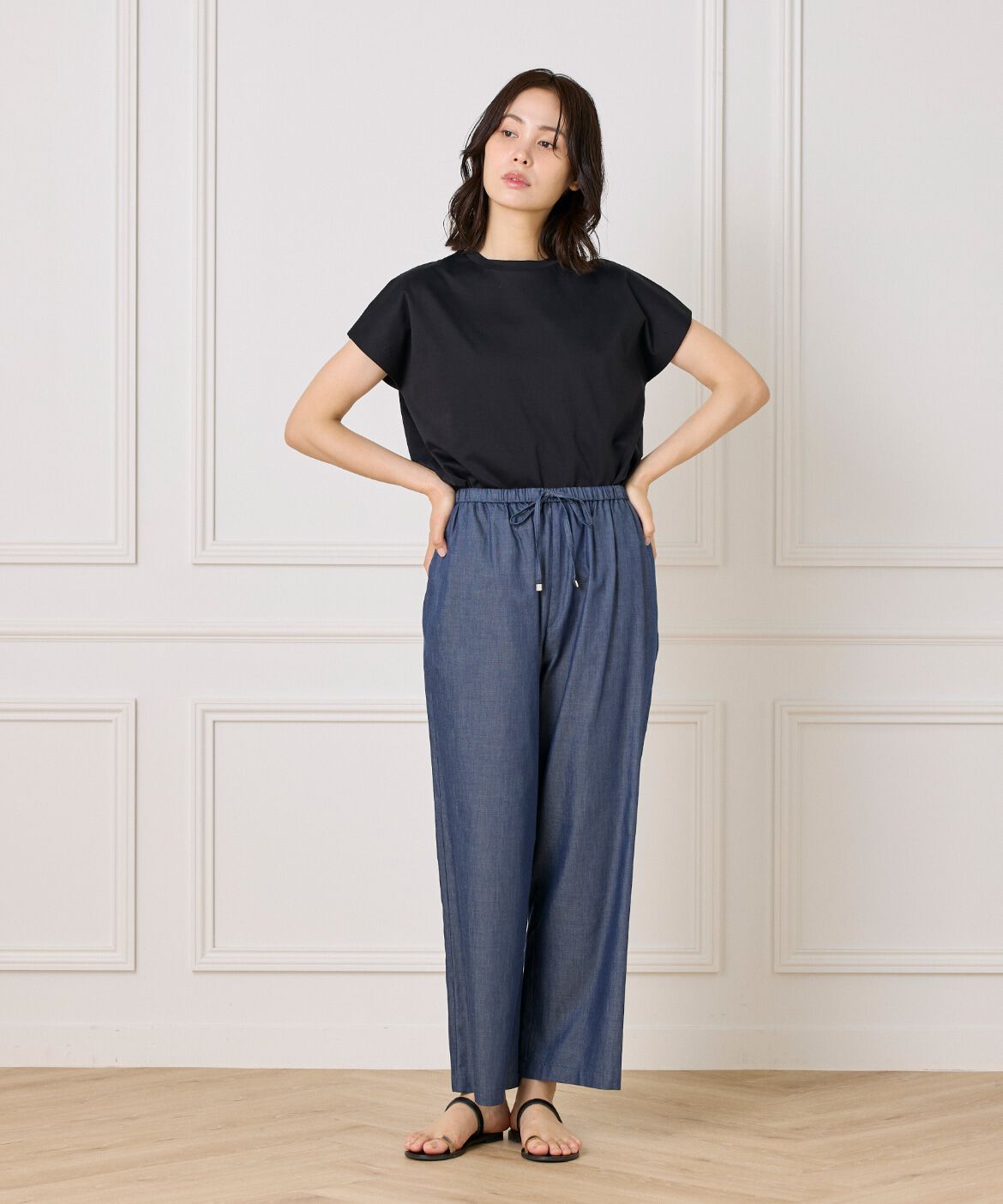 7-IDconcept.「デニム調イージーパンツ」|デニム|