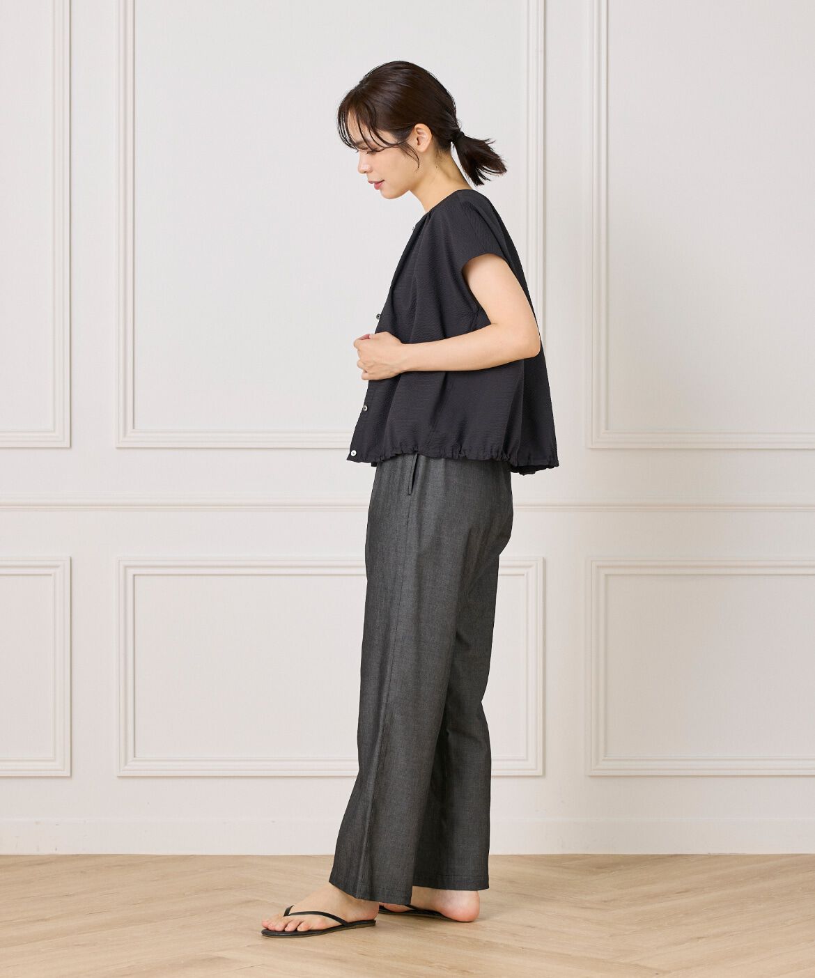 7-IDconcept.「デニム調イージーパンツ」|デニム|