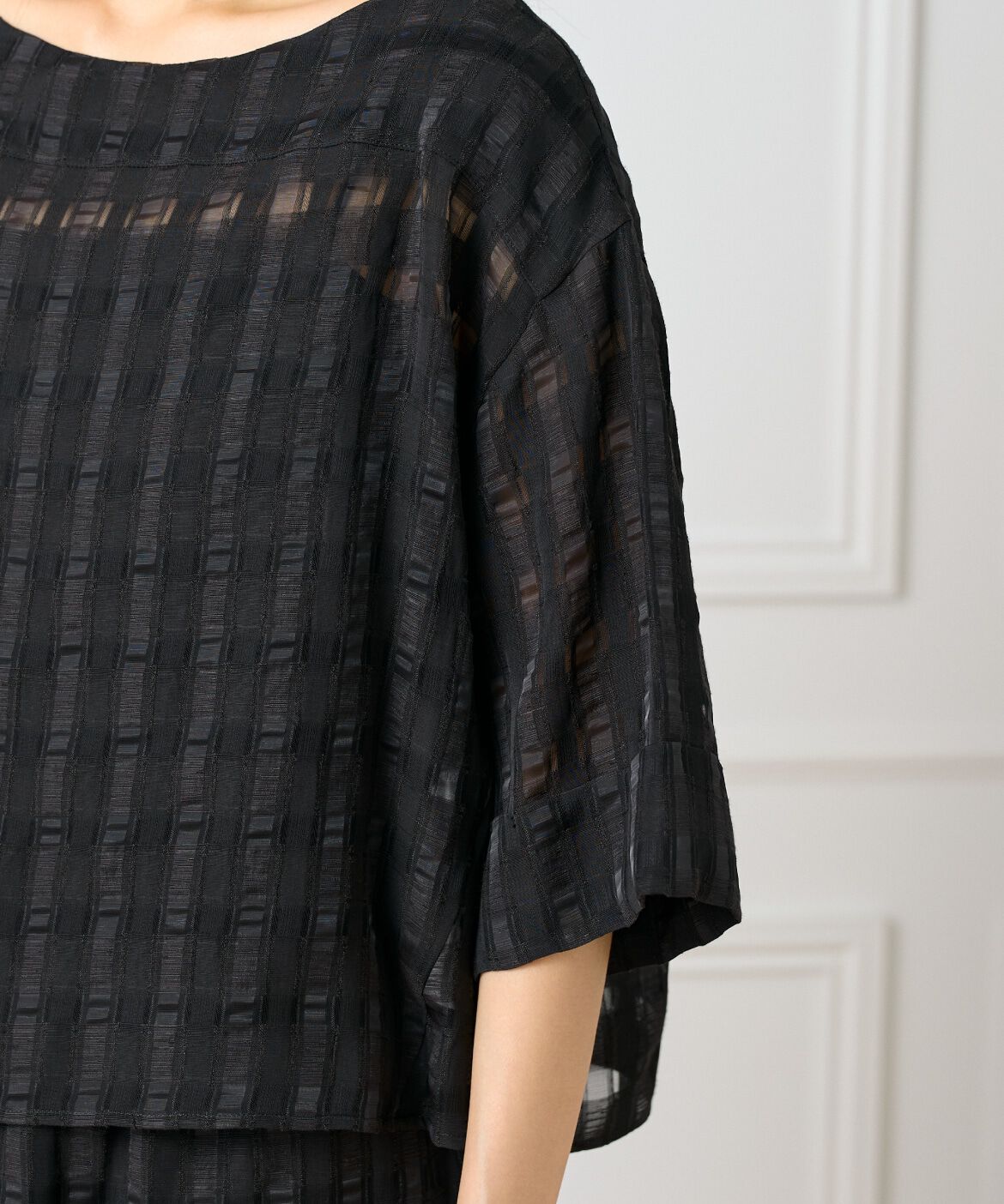 INED「シアーチェックブラウス」|シャツ・ブラウス|