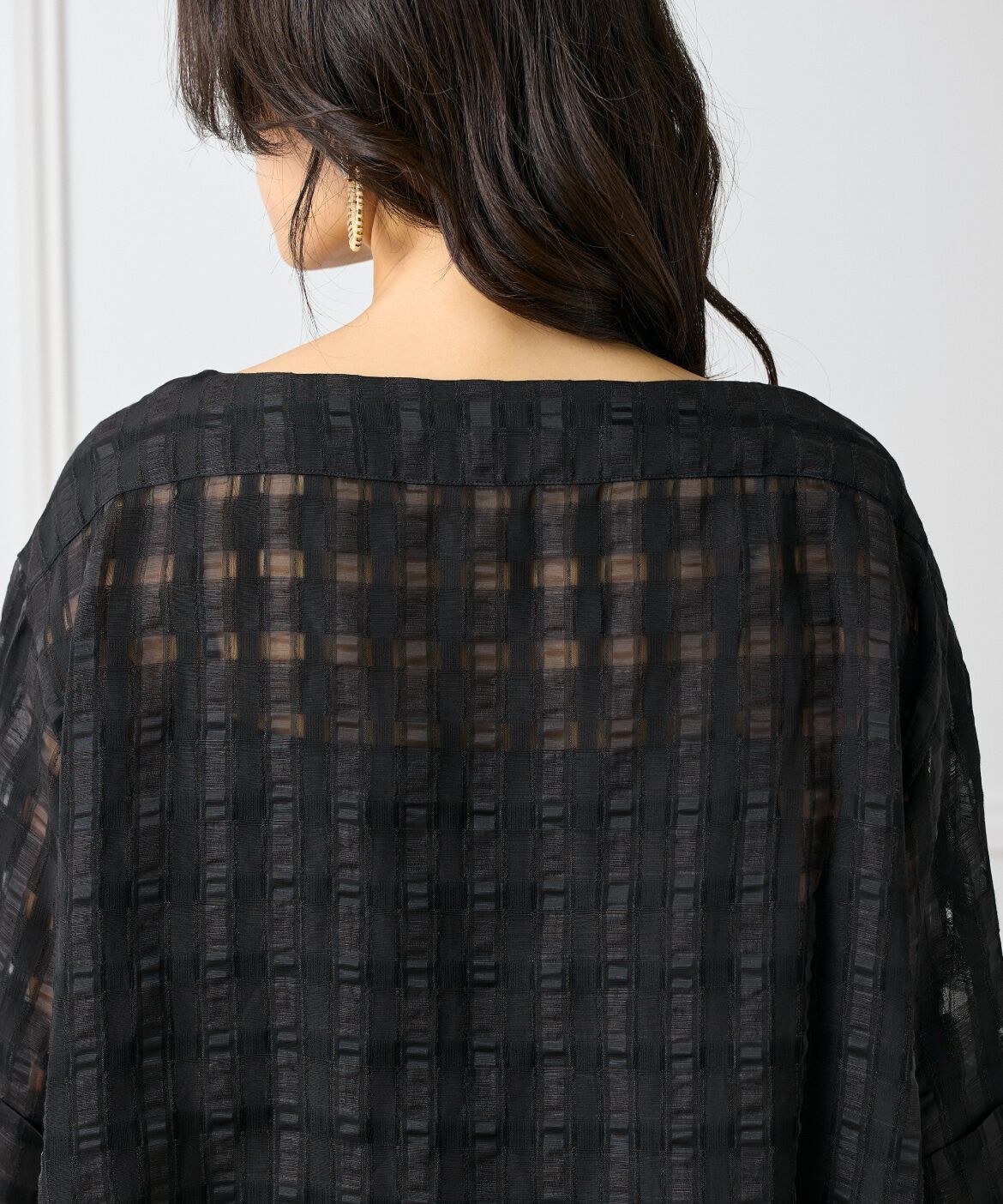 INED「シアーチェックブラウス」|シャツ・ブラウス|