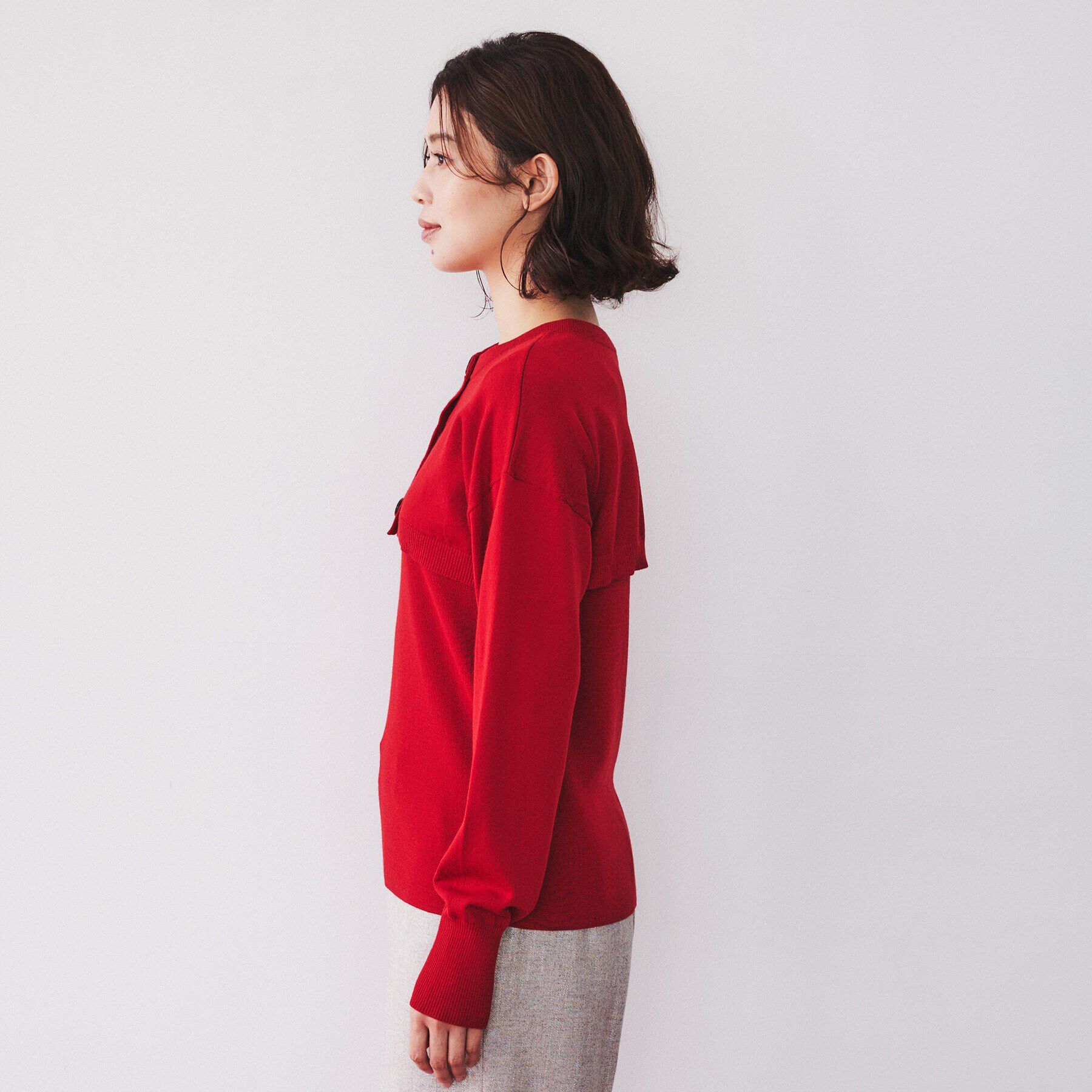 UNTITLED「【アンサンブル/毛100%】ボレロカーディガン&times;ノースリーブニットセット」|カーディガン|