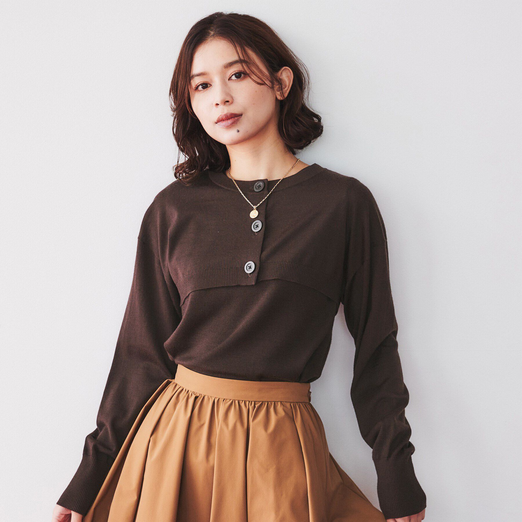 UNTITLED「【アンサンブル/毛100%】ボレロカーディガン&times;ノースリーブニットセット」|カーディガン|