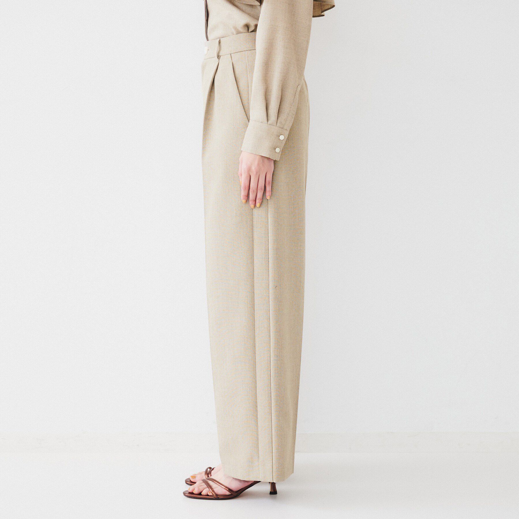 UNTITLED「【セットアップ可能】リネンライクキャンバス ワイドパンツ」|その他|