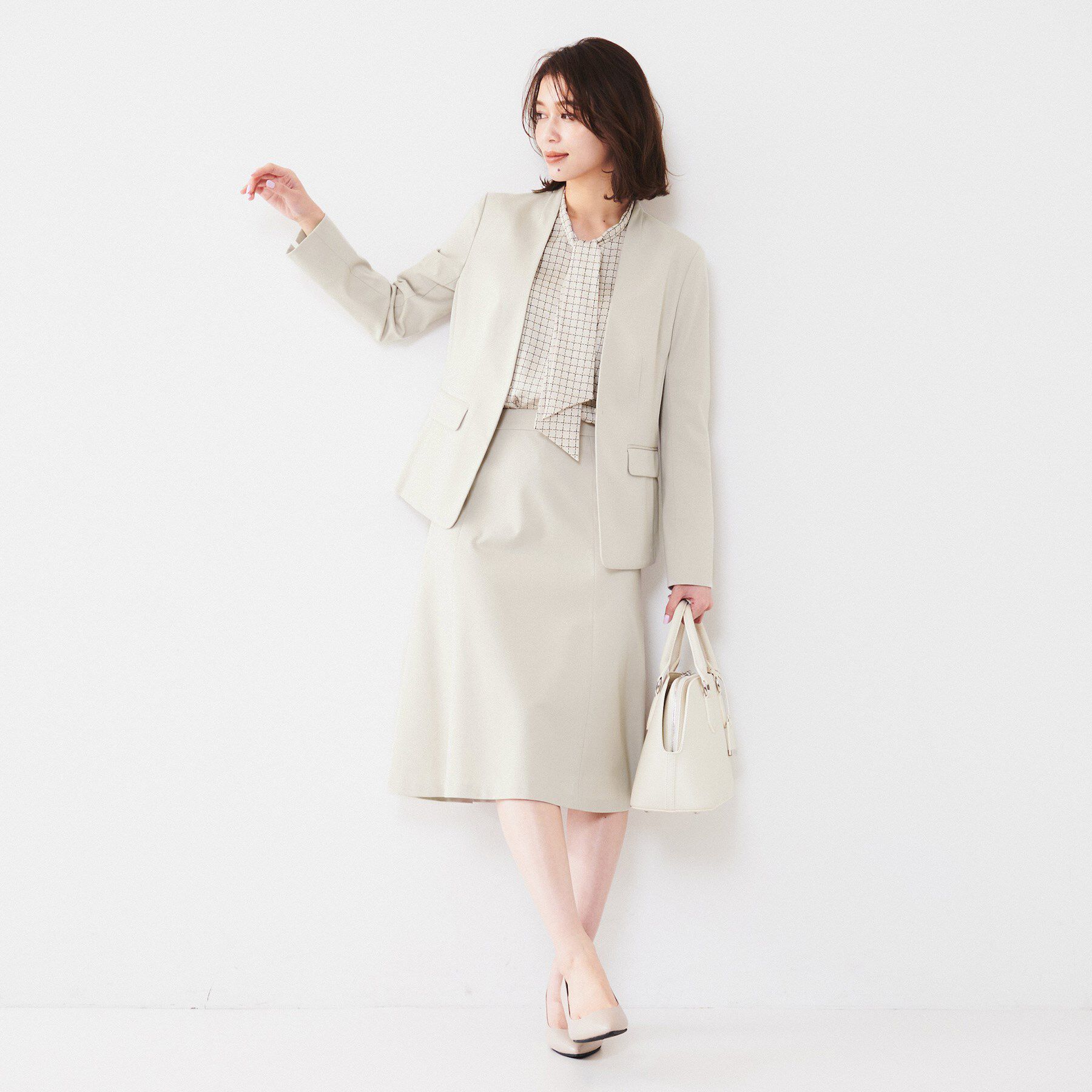 UNTITLED「【通勤スーツ】コットン混ジャージ マーメイドスカート」|スカート|