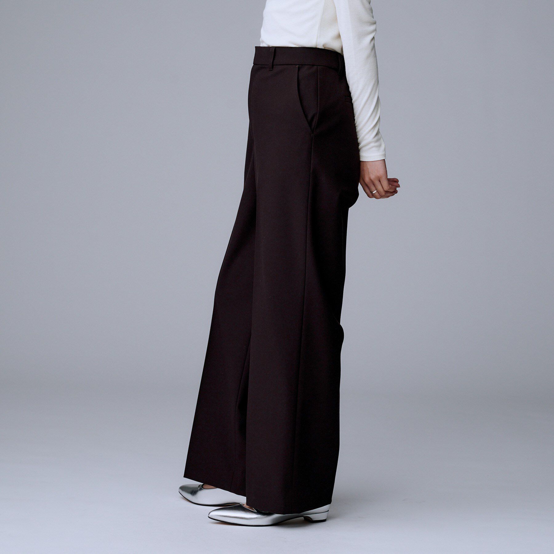 UNTITLED「【暖か素材/ストレッチ性】裏起毛ワイドパンツ」|その他|