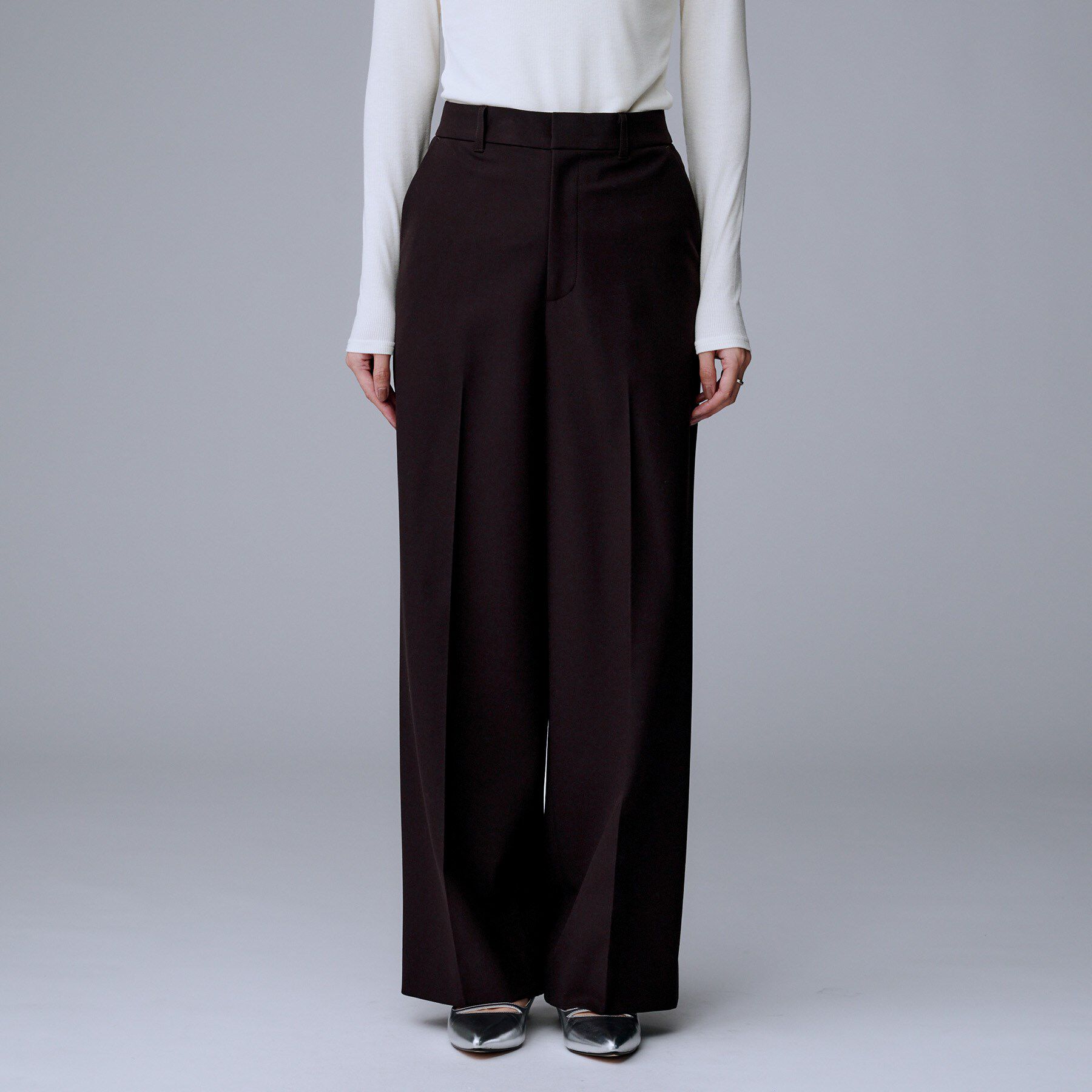 UNTITLED「【暖か素材/ストレッチ性】裏起毛ワイドパンツ」|その他|