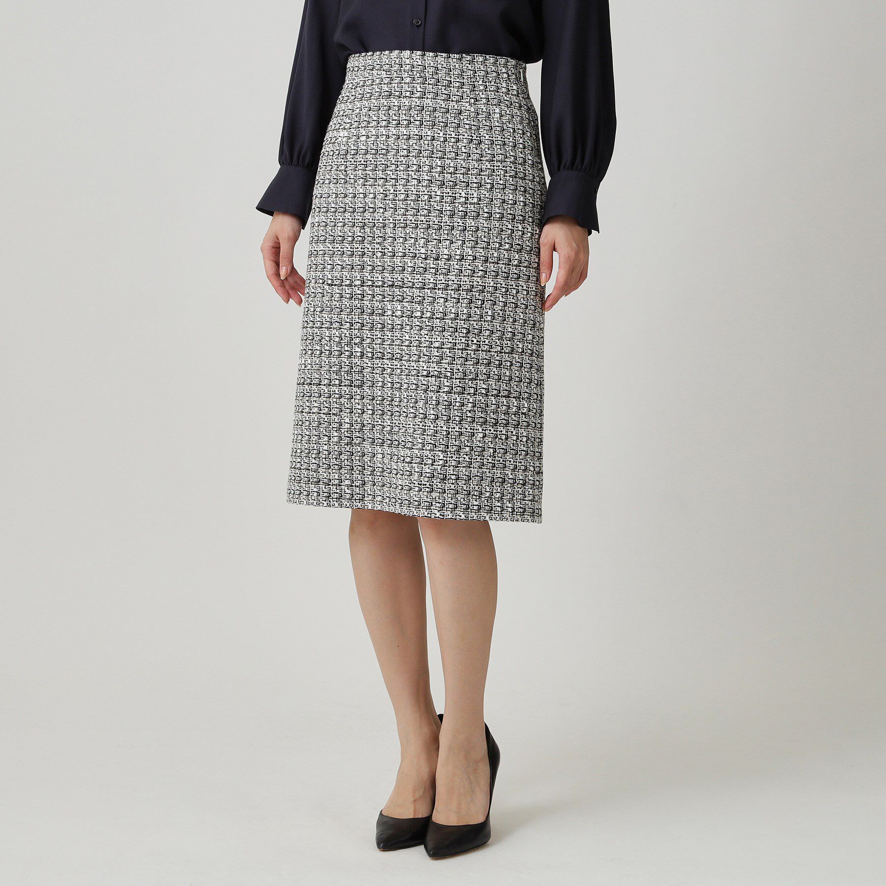 COUP DE CHANCE「【日本製／セットアップ】ファンシーツィードのセミAラインスカート」|スカート|