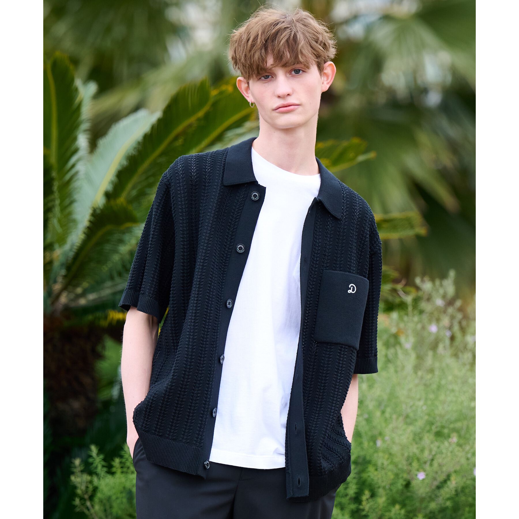 DRESSTERIOR「【Safari5月号掲載】オーガニックコットン キューバニットシャツ」|ニット・セーター|ブラック(019)