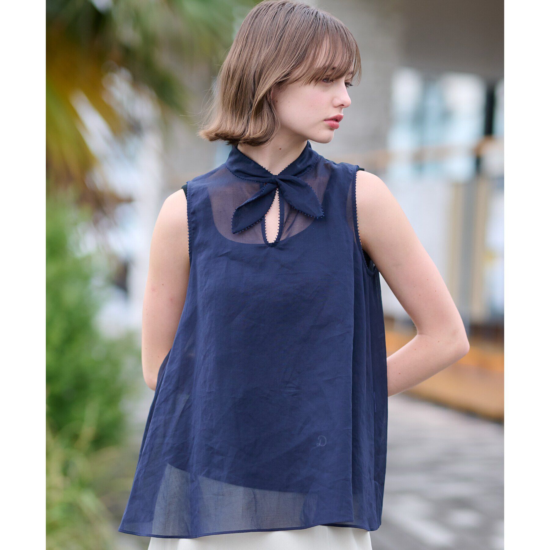 DRESSTERIOR「シアーリボンアーカイブブラウス」|シャツ・ブラウス|