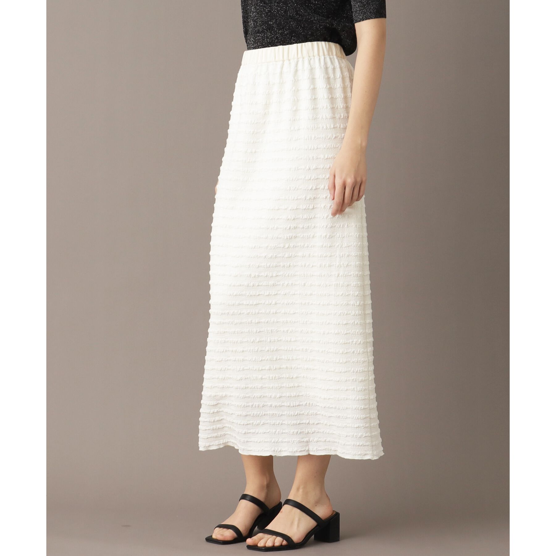 DRESSTERIOR「【ウエストゴム/洗える】フリルジャージスカート」|スカート|