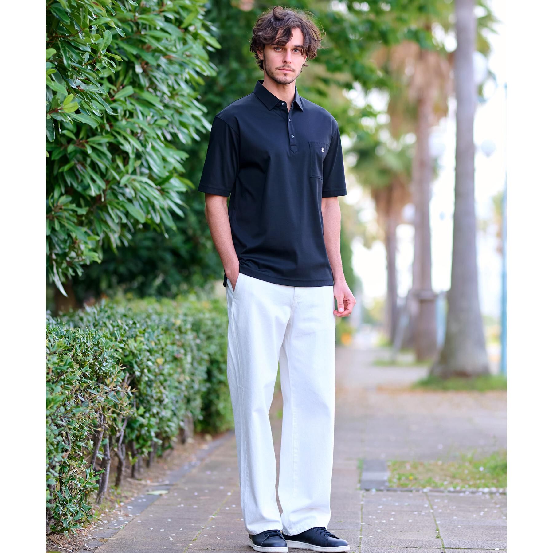 DRESSTERIOR「【接触冷感/抗菌防臭/消臭】ICE CLEAR COTTON オーバーフィットポロシャツ」|ポロシャツ|