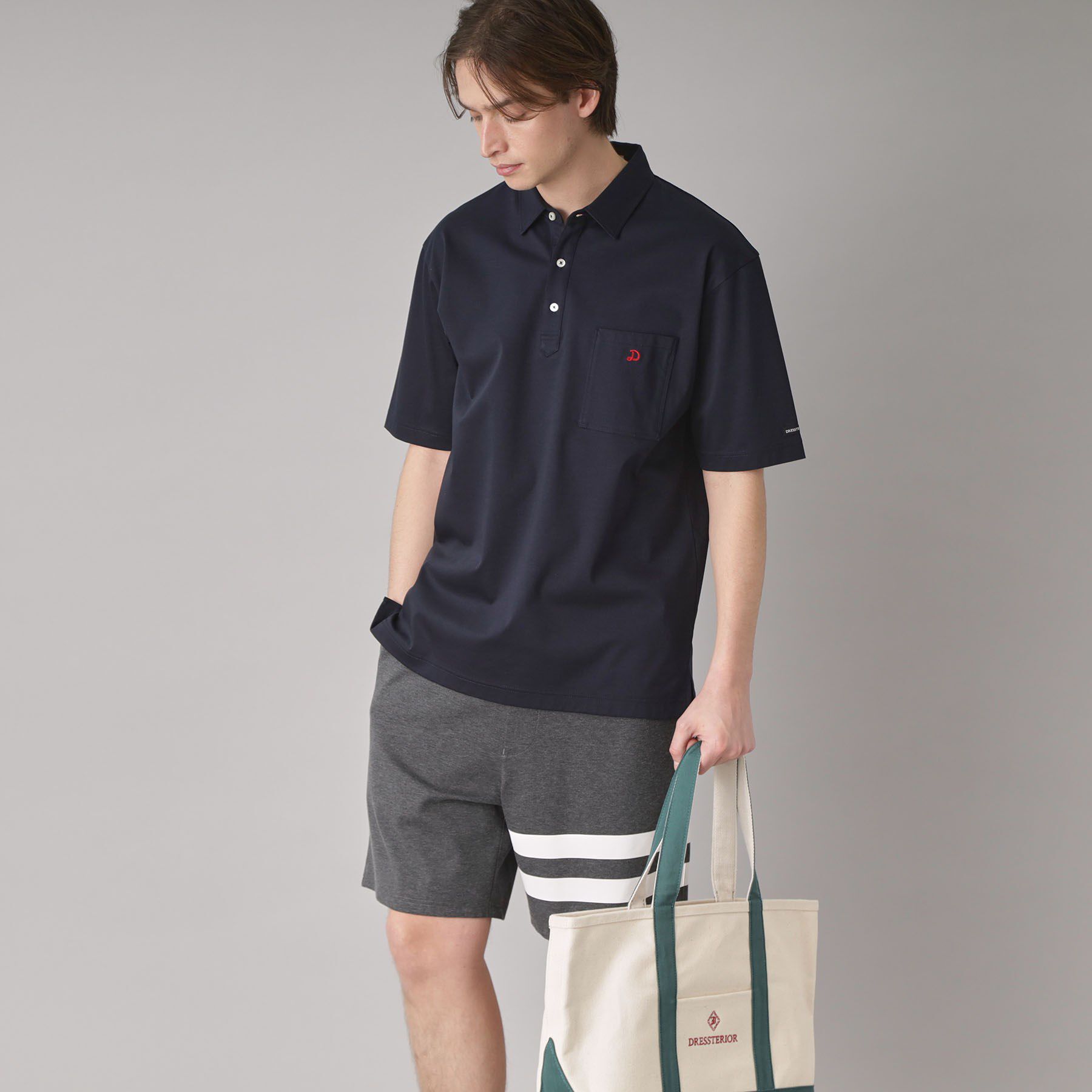 DRESSTERIOR「【接触冷感/抗菌防臭/消臭】ICE CLEAR COTTON オーバーフィットポロシャツ」|ポロシャツ|