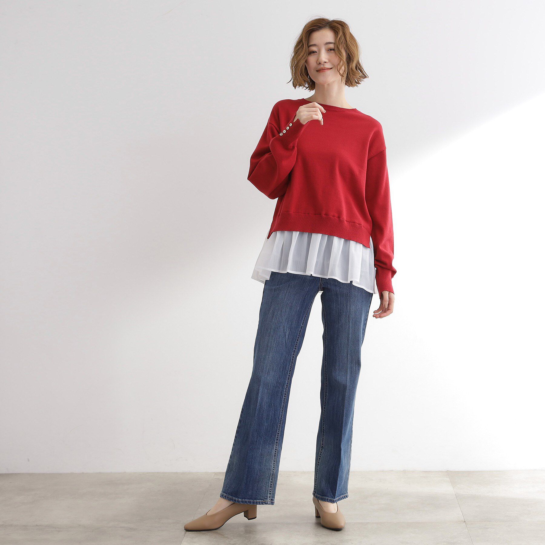 grove「裾レイヤードニットプルオーバー」|ニット・セーター|