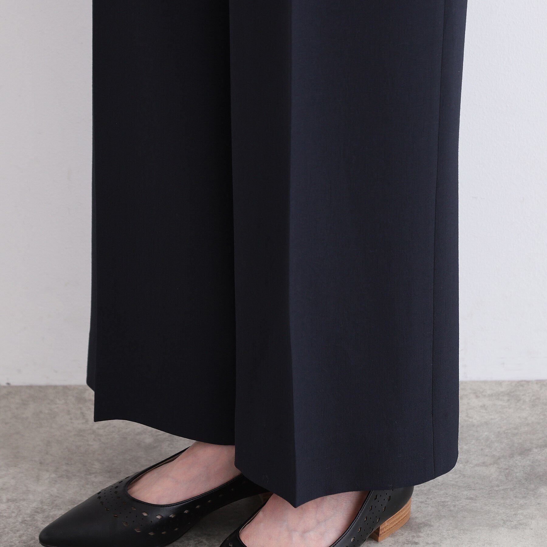 INDIVI「【洗える／UVケア／SETUP可能】ウール調ワイドパンツ」|スーツ|