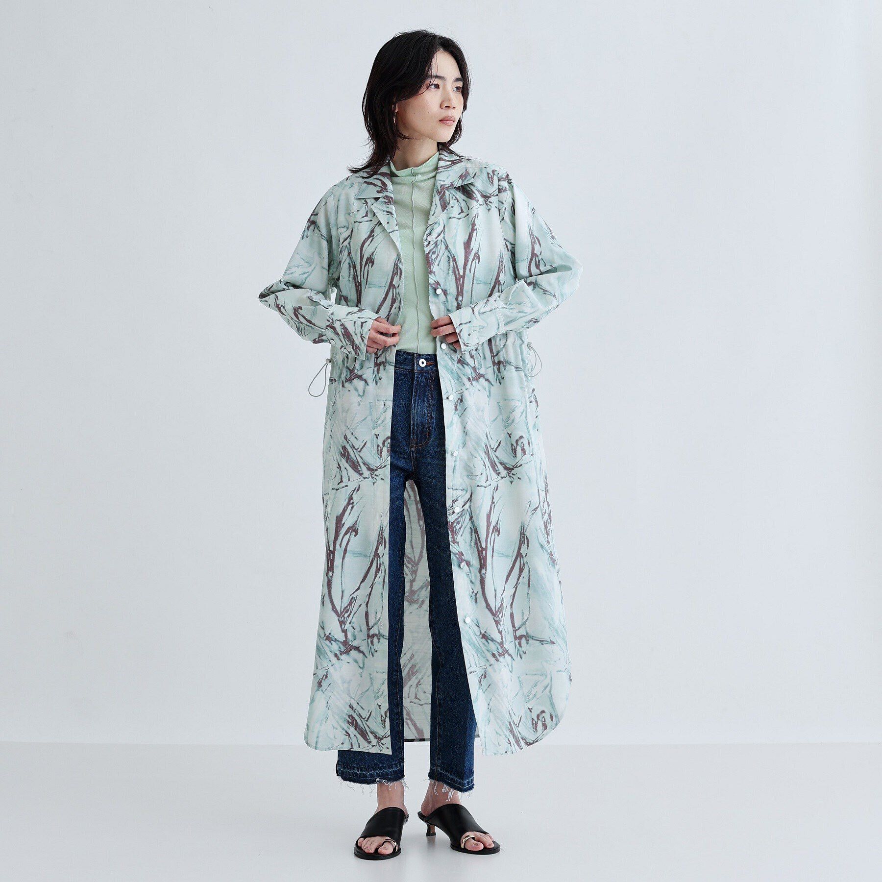 GALLEST「ウォータープリントシャツワンピース」|ワンピース|ライトグリーン(02