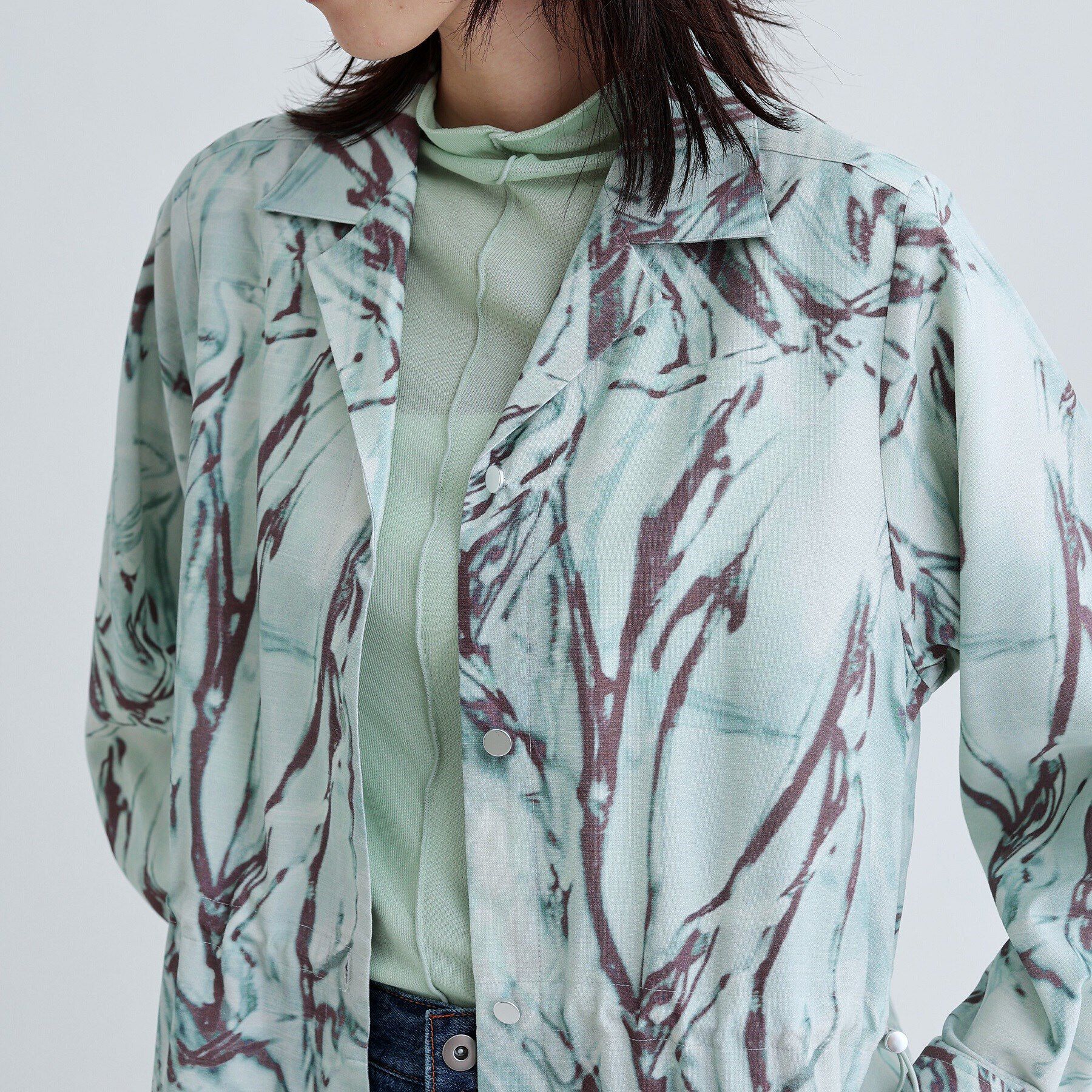 GALLEST「ウォータープリントシャツワンピース」|ワンピース|