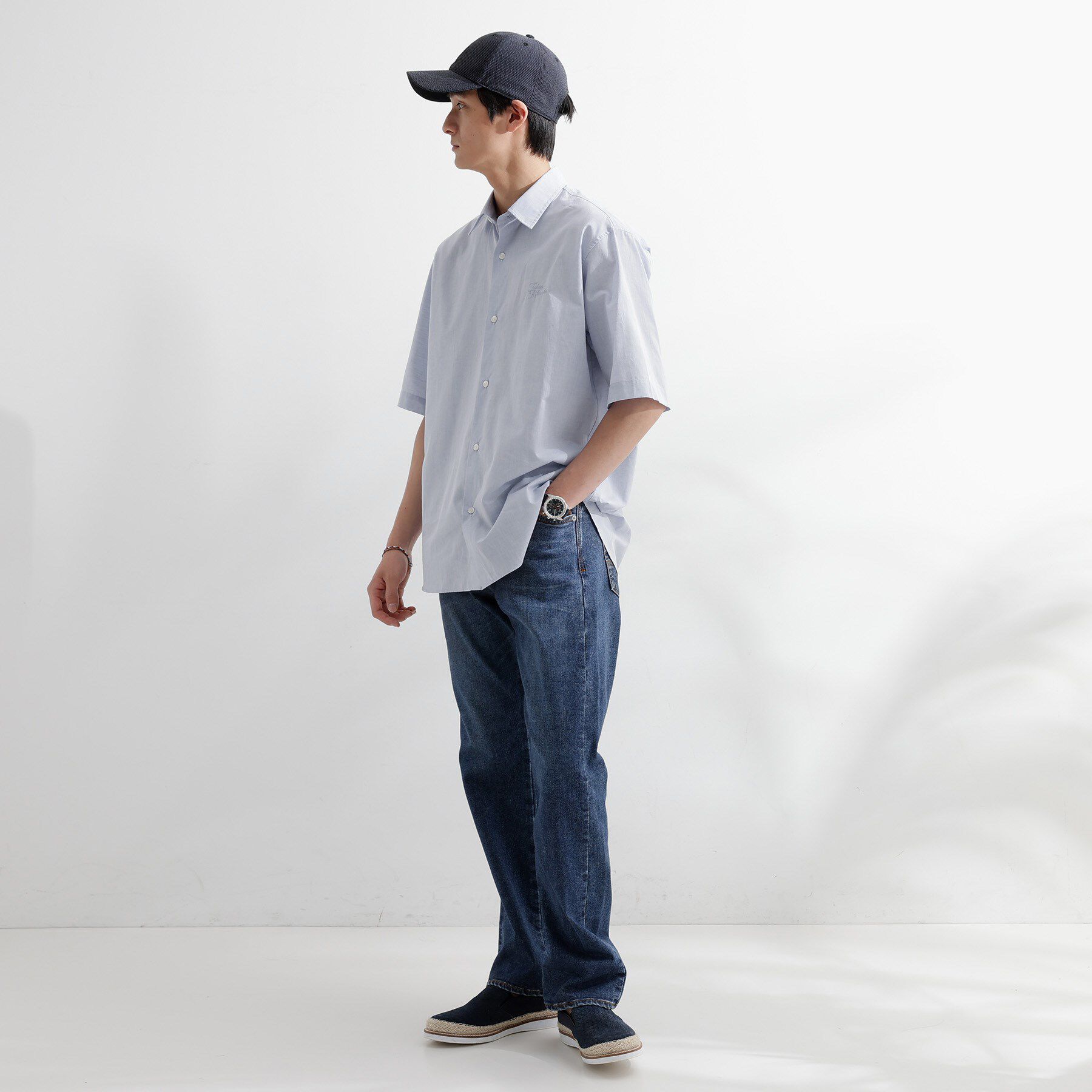 TAKEO KIKUCHI「【LIMITED】ワンポイントロゴ刺繍 綿麻半袖シャツ」|シャツ・ブラウス|