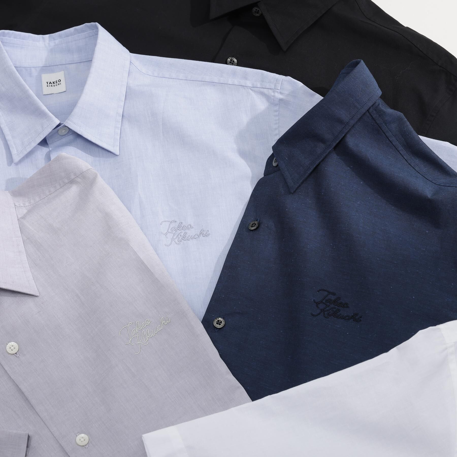 TAKEO KIKUCHI「【LIMITED】ワンポイントロゴ刺繍 綿麻半袖シャツ」|シャツ・ブラウス|
