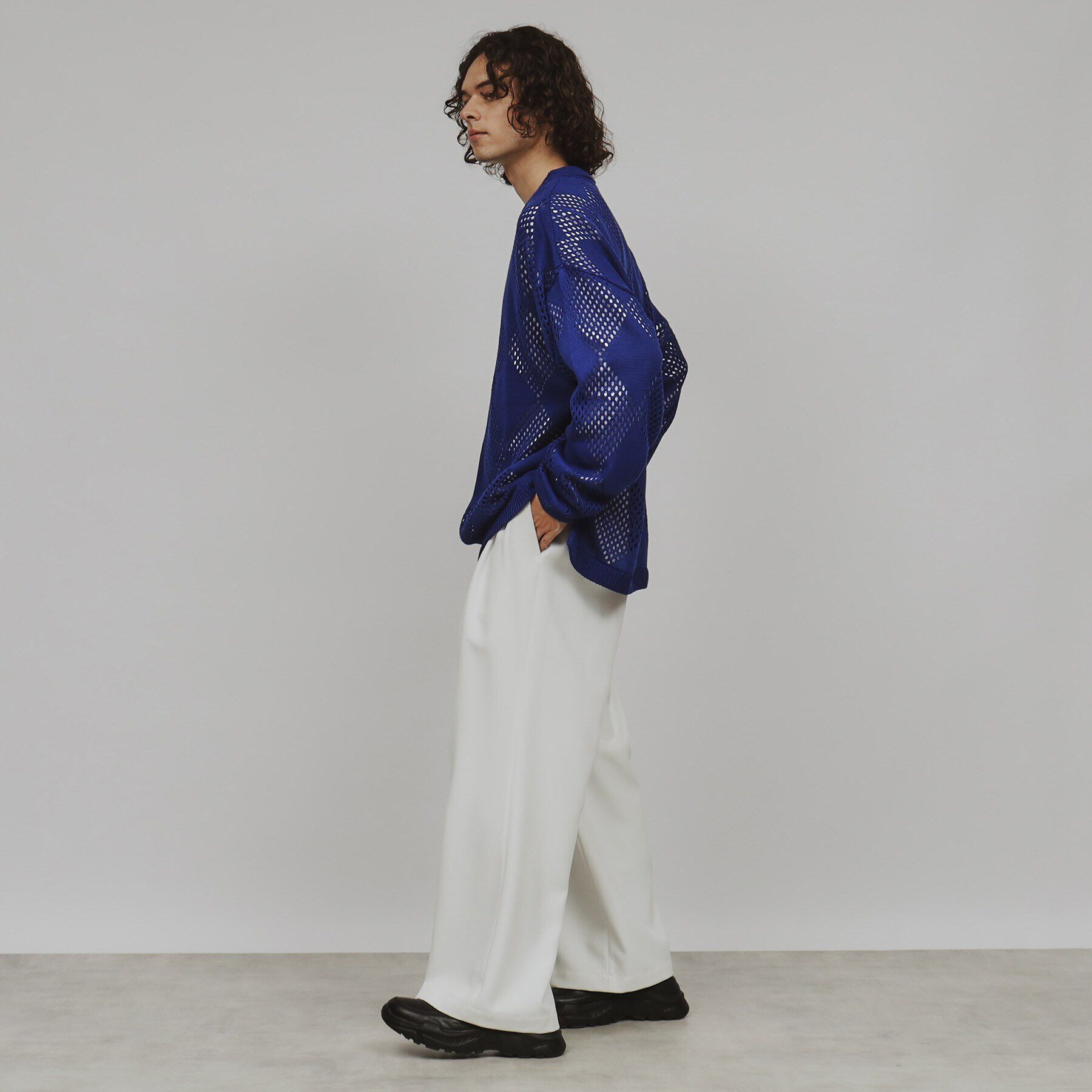 tk.TAKEO KIKUCHI「透かし編みダイヤニットプルオーバー」|ニット・セーター|