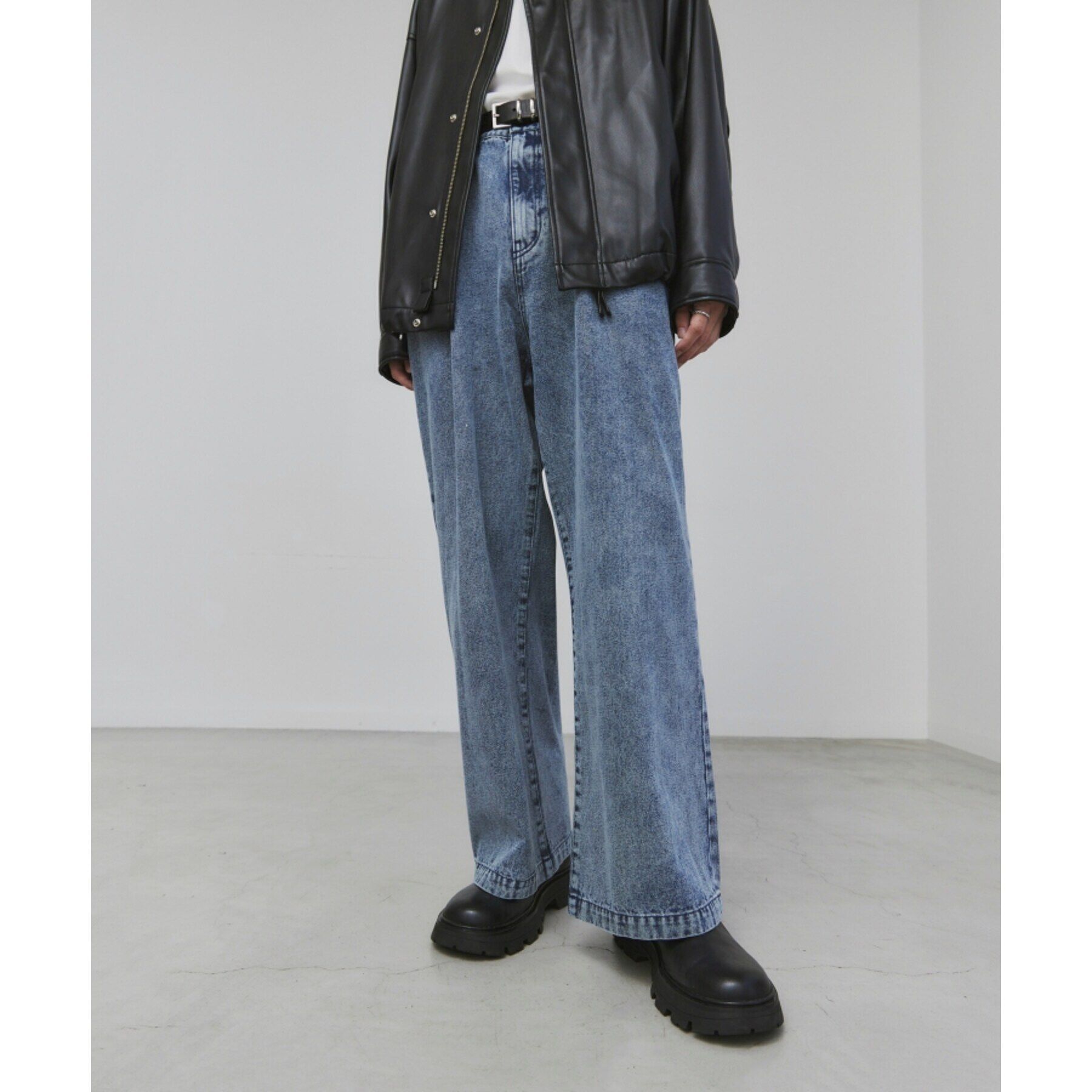 tk.TAKEO KIKUCHI「【WEB限定】ヴィンテージライクワイドデニムパンツ」|デニム|ブルー(192)