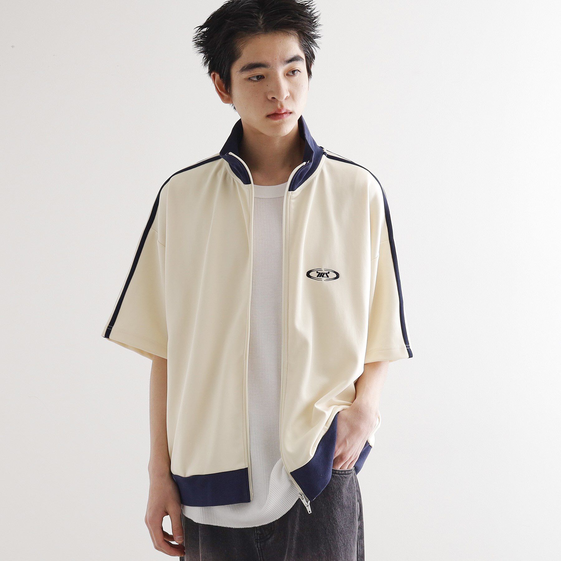 tk.TAKEO KIKUCHI「トラックジャージジャケット」|Tシャツ・カットソー|オフホワイト(003