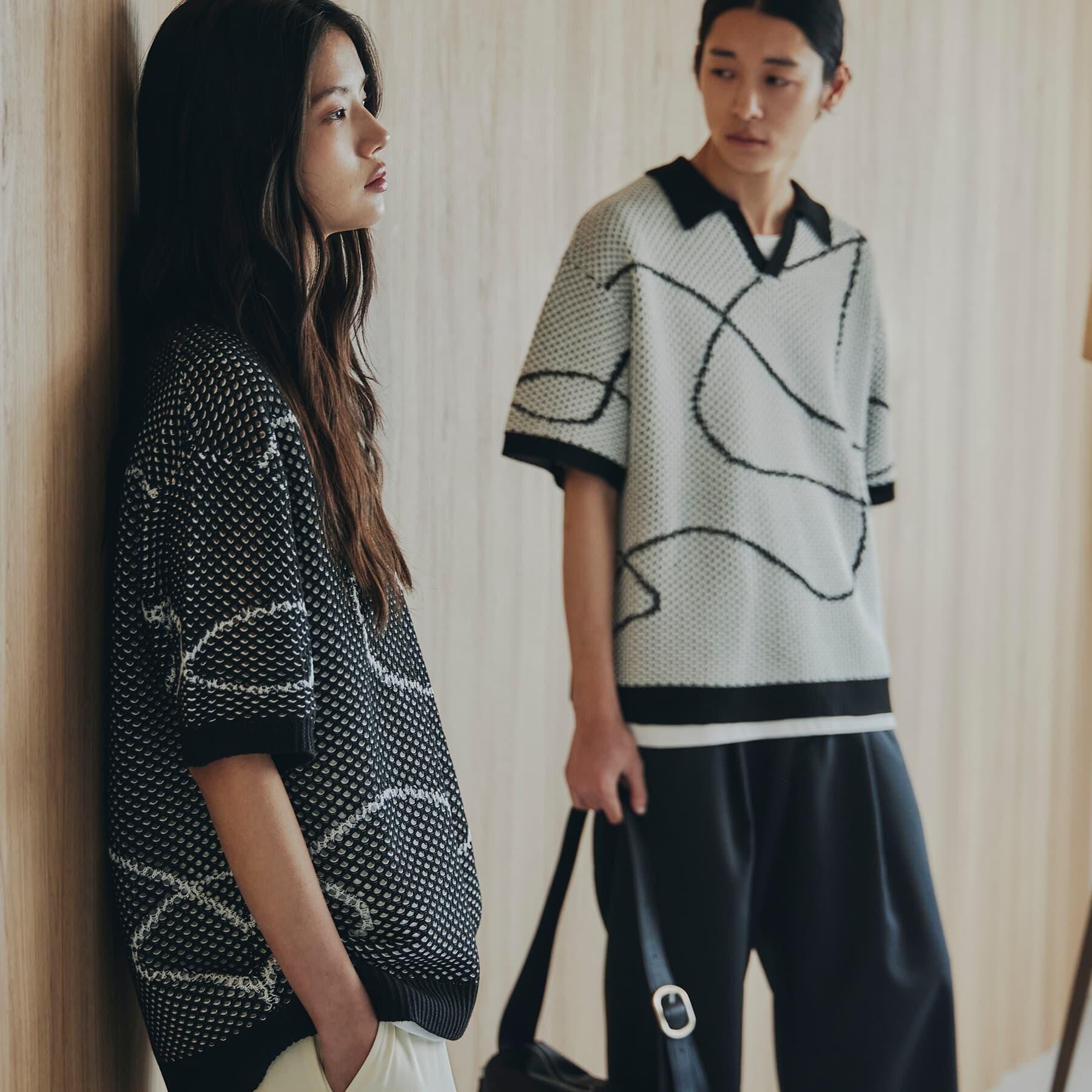 tk.TAKEO KIKUCHI「ラインアートニットポロ」|ニット・セーター|