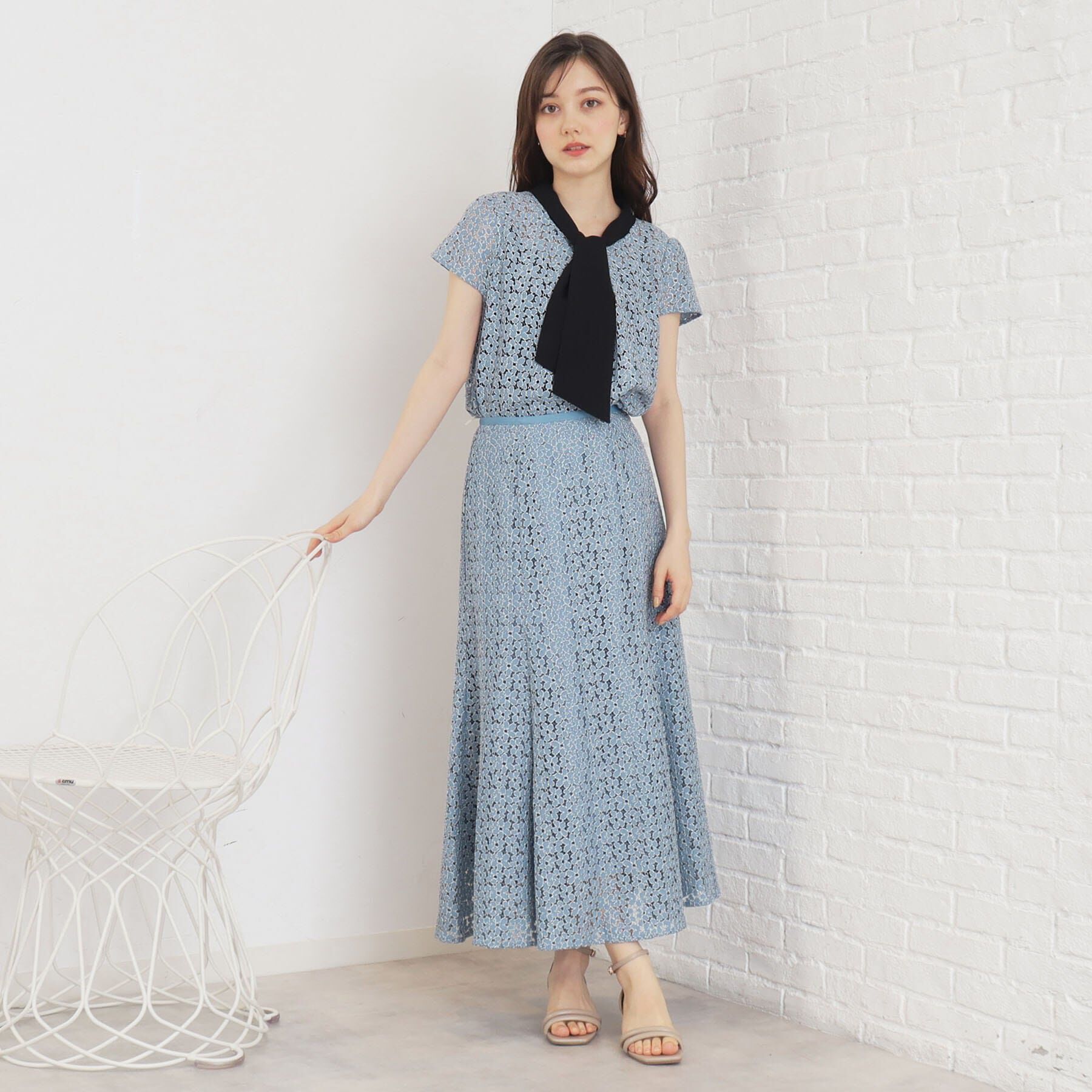 index「ミニフラワーレースボウタイブラウス【洗濯機洗い可/イージーアイロン】」|シャツ・ブラウス|