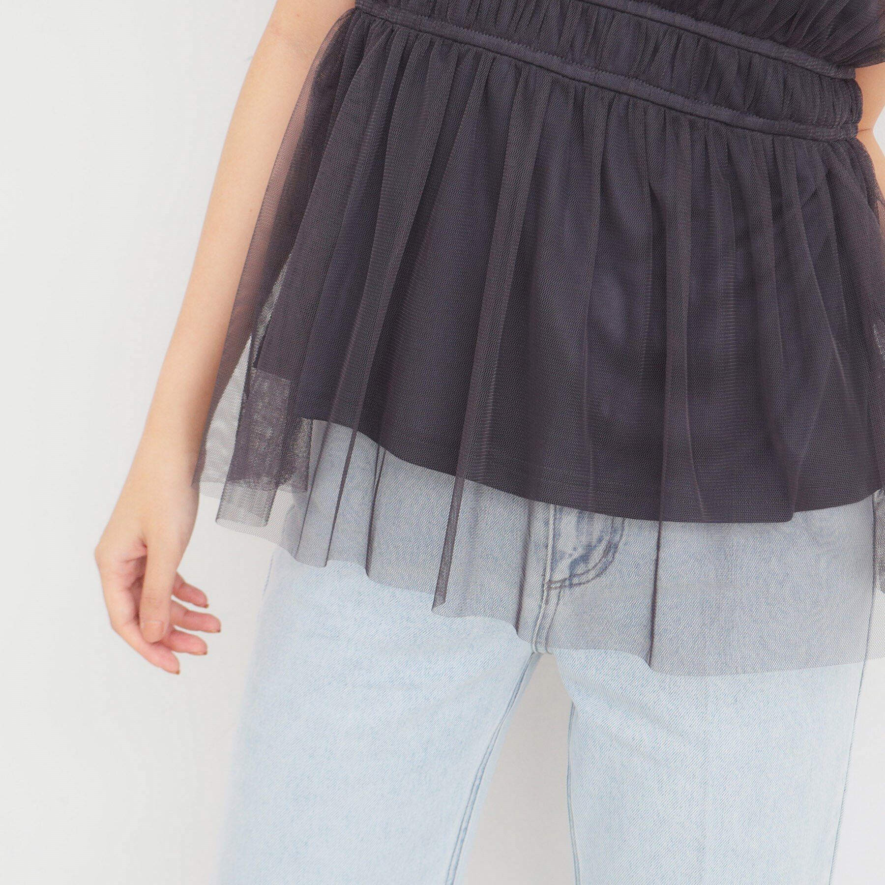 index「《美人百花掲載》チュールペプラムブラウス【洗濯機洗い可】」|シャツ・ブラウス|