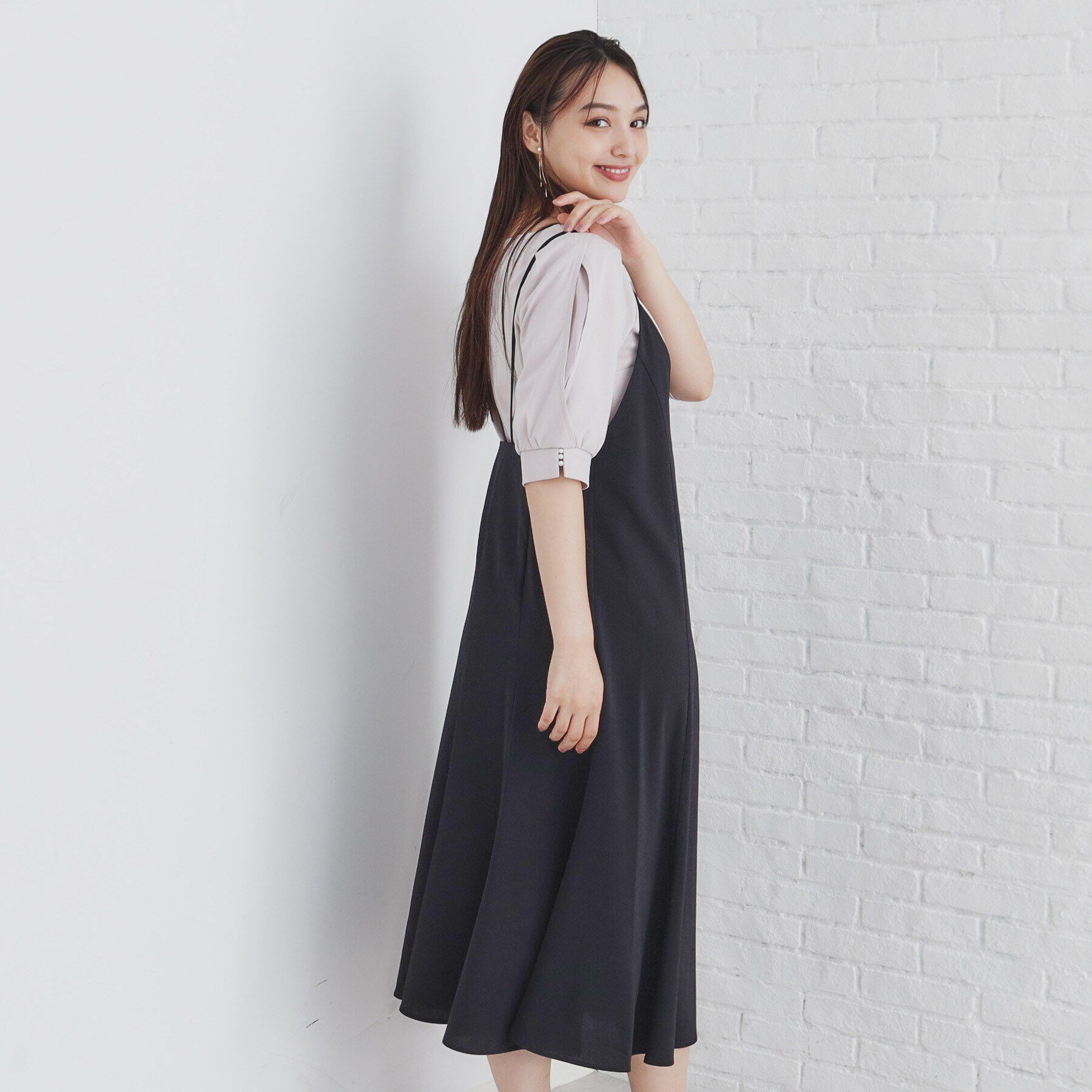 index「麻調キャミワンピース【洗濯機洗い可/防シワ】」|ワンピース|