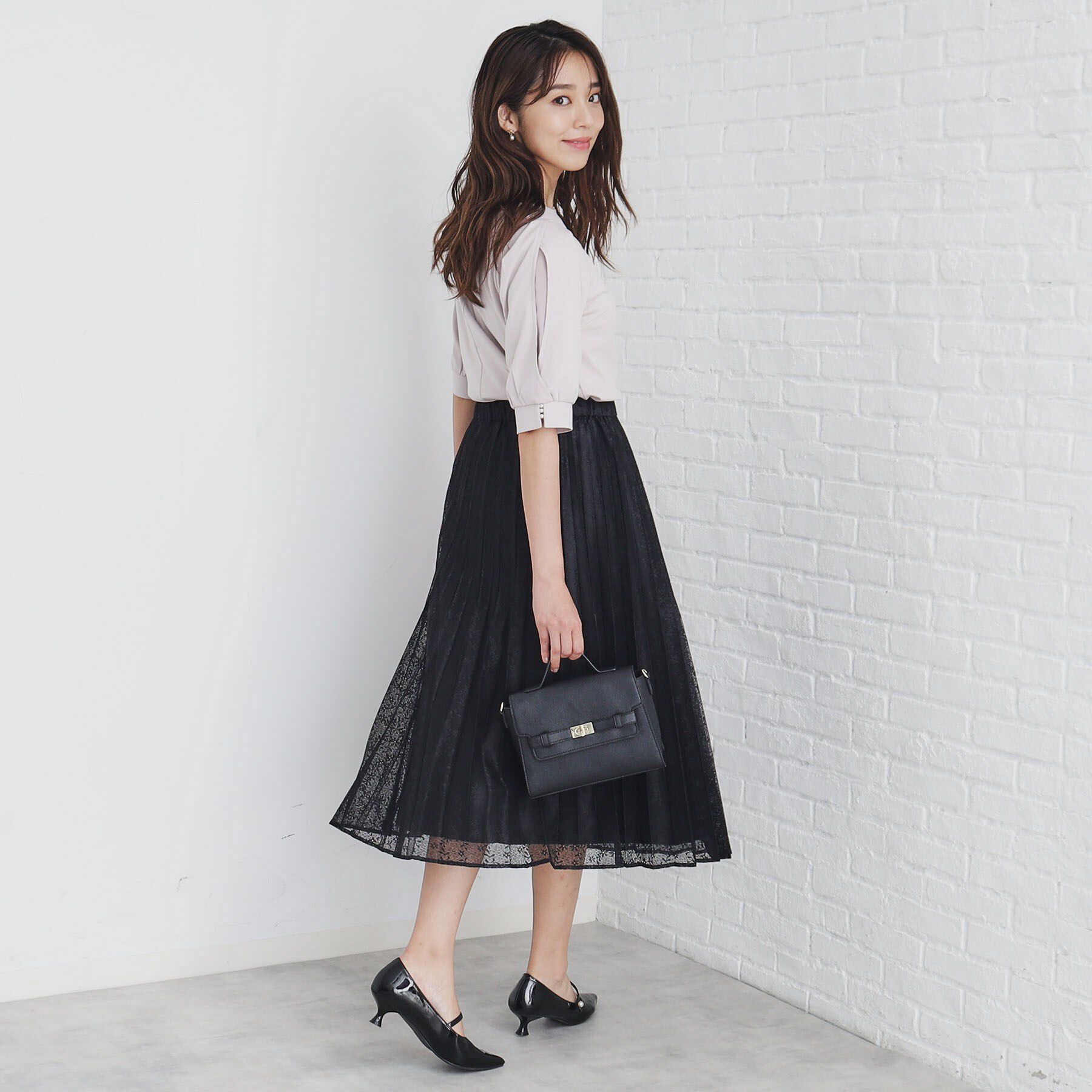 index「ミニフラワーレースプリーツスカート【洗濯機洗い可】」|スカート|