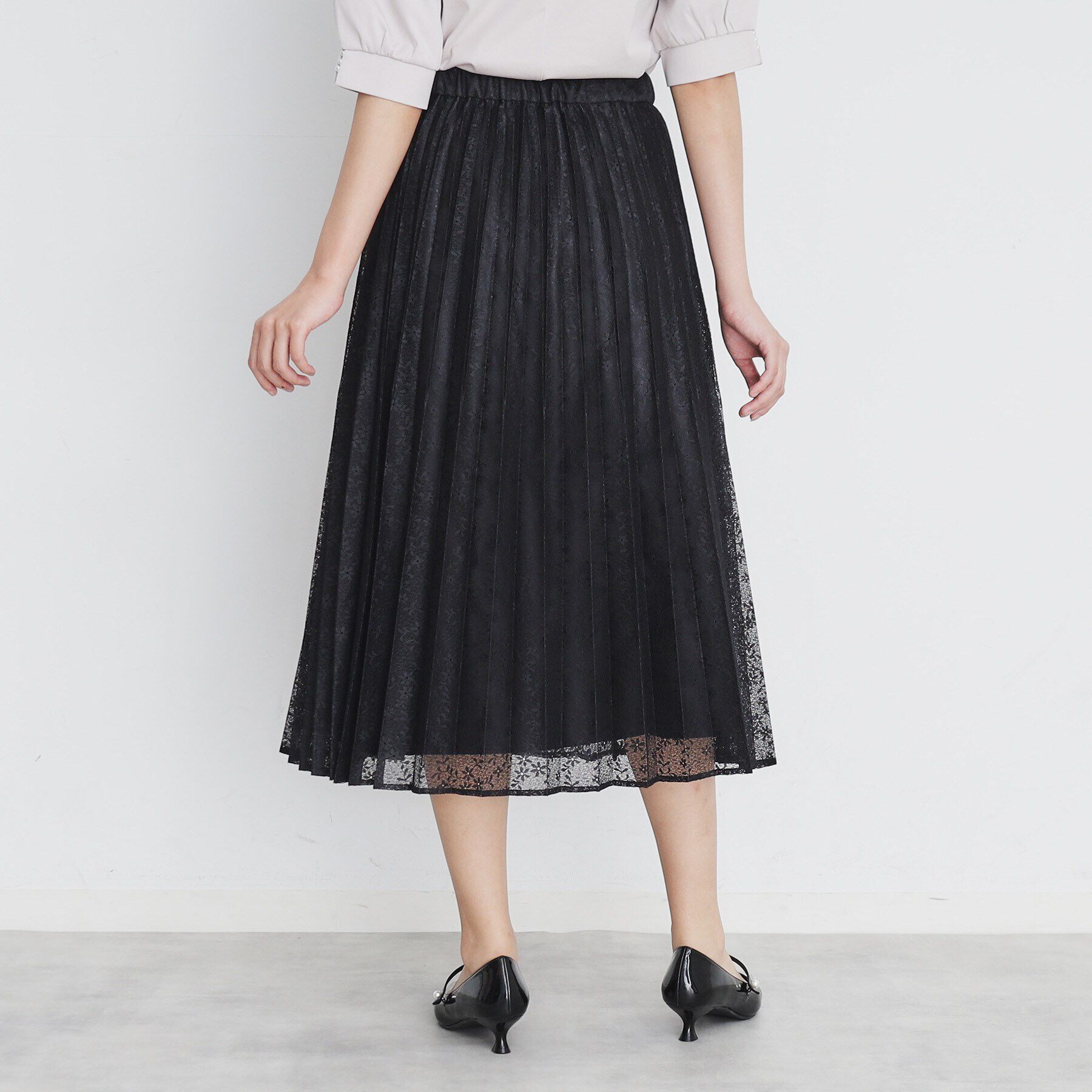 index「ミニフラワーレースプリーツスカート【洗濯機洗い可】」|スカート|