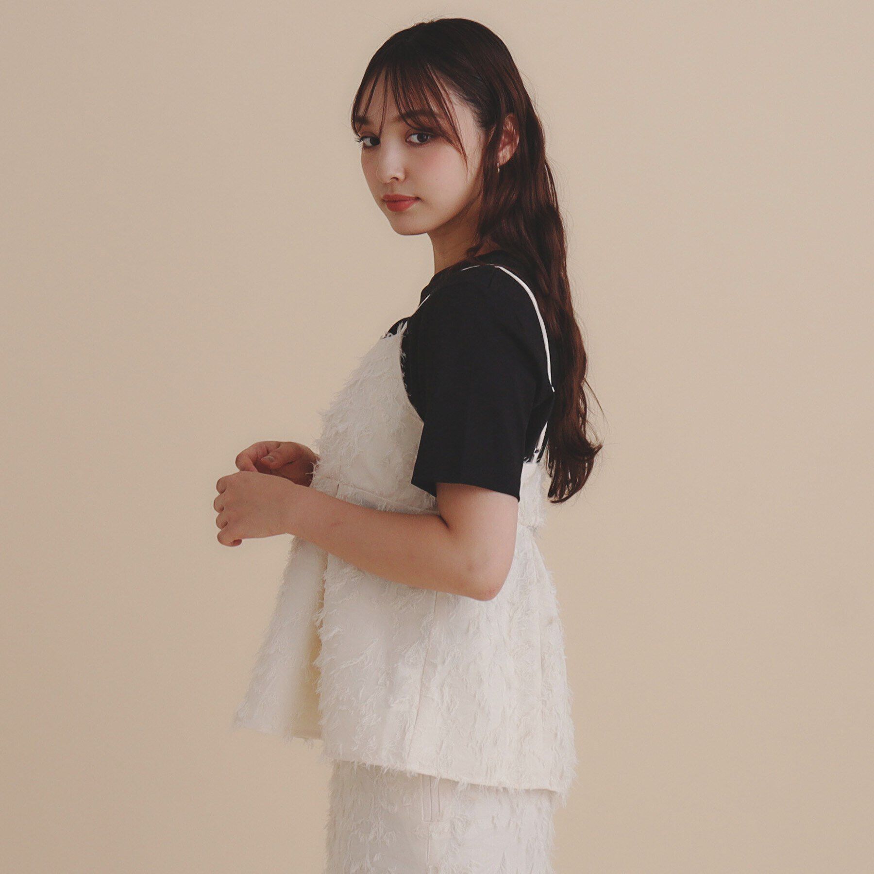 index「《andGIRL掲載》カットジャカードキャミソール/セットアップ対応【洗濯機洗い可】」|キャミソール|