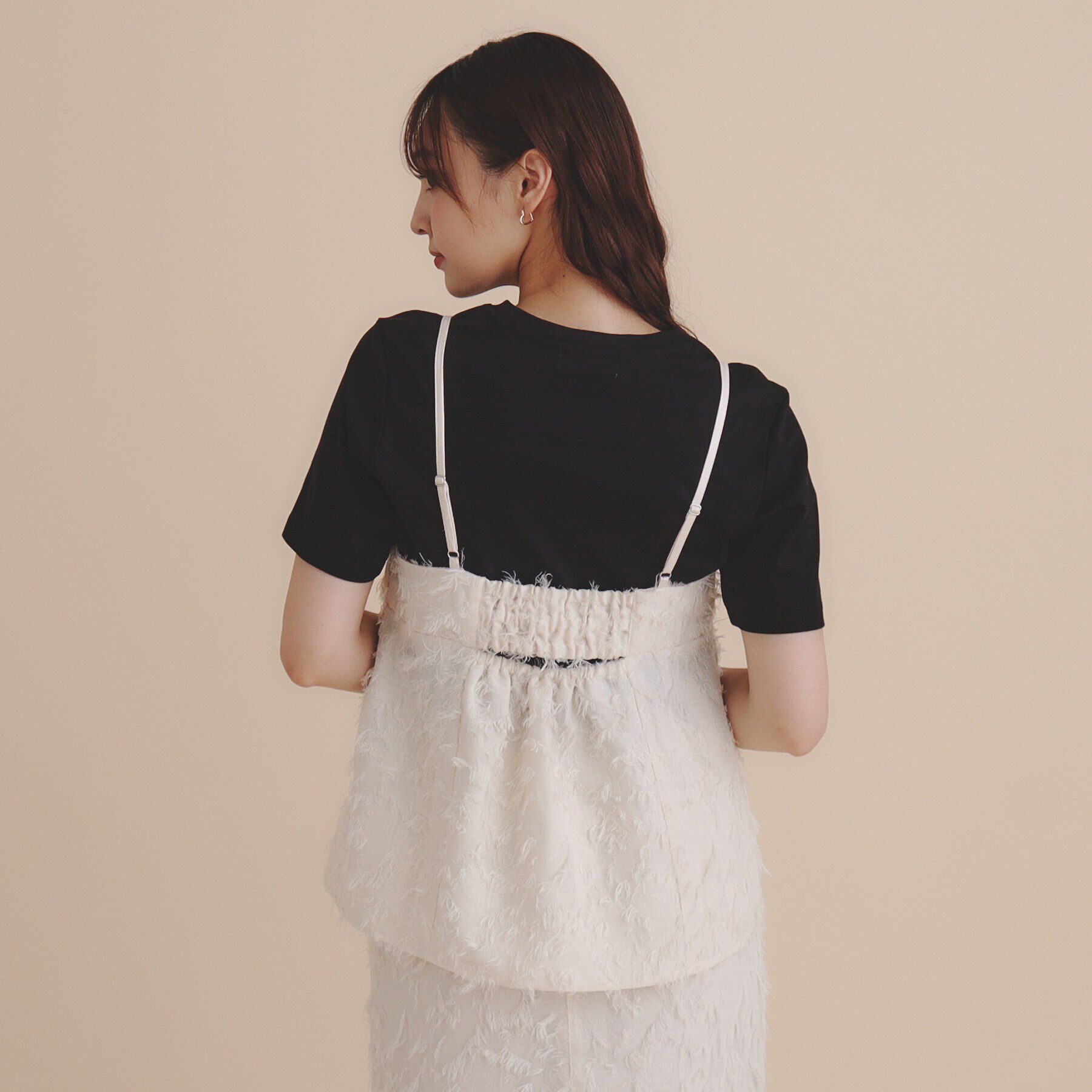 index「《andGIRL掲載》カットジャカードキャミソール/セットアップ対応【洗濯機洗い可】」|キャミソール|