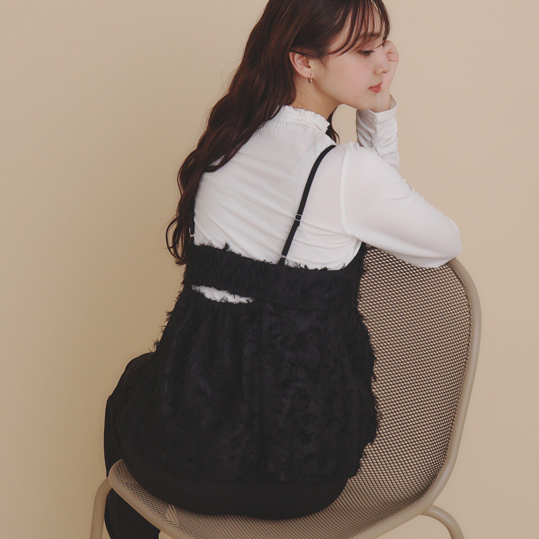 index「《andGIRL掲載》カットジャカードキャミソール/セットアップ対応【洗濯機洗い可】」|キャミソール|