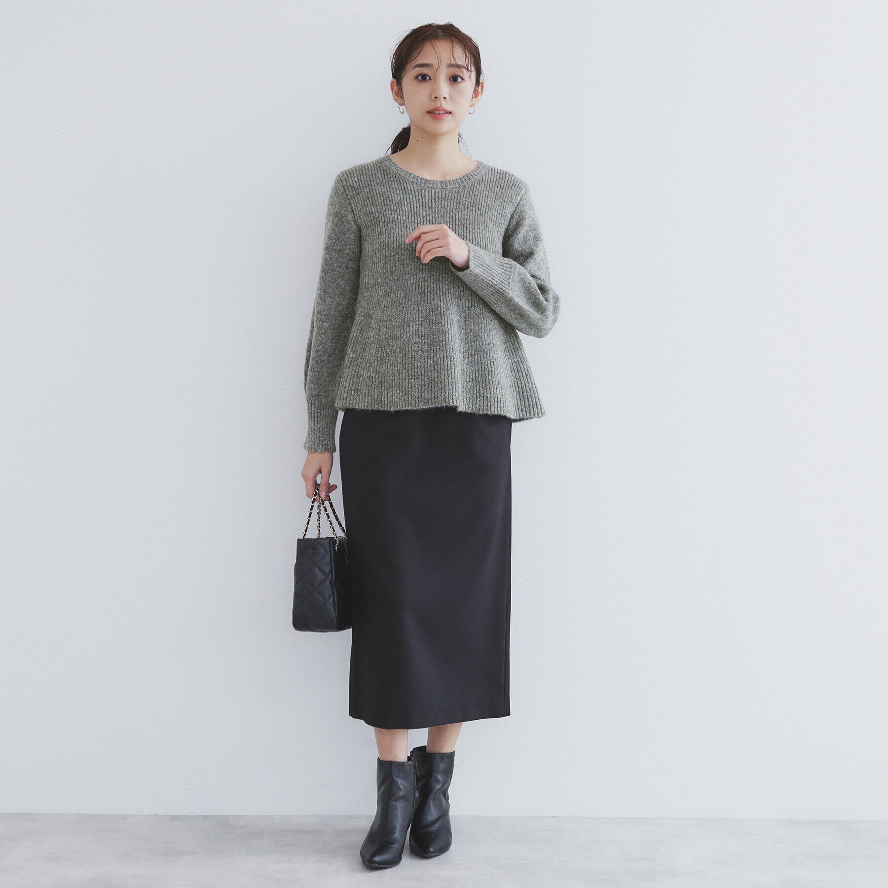 index「ラメペプラムニットトップス【洗濯機洗い可】」|ニット・セーター|