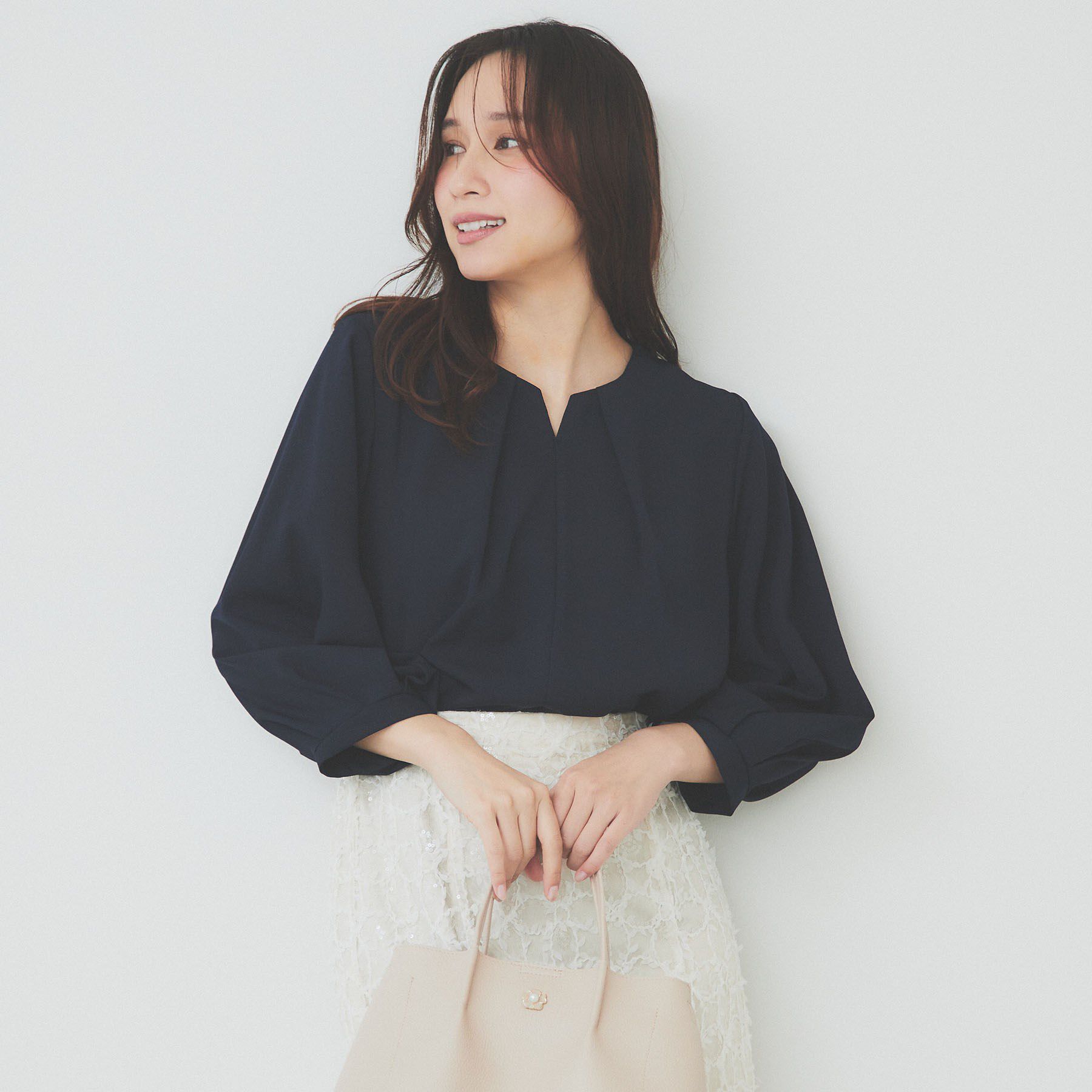 index「2WAYキーネックタックブラウス【洗濯機洗い可/防シワ】」|シャツ・ブラウス|