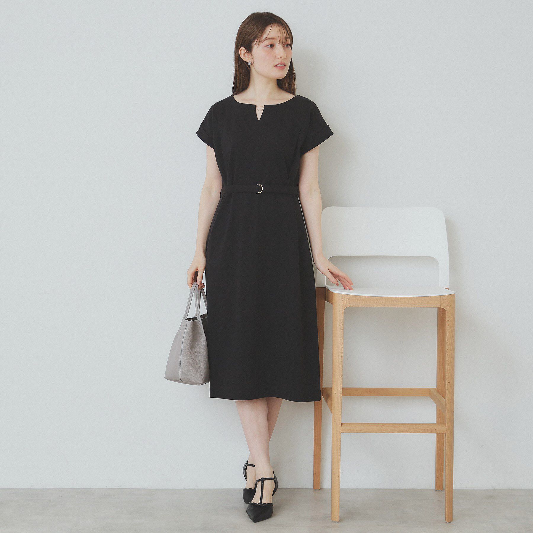 index「《5色展開/XS-3Lサイズ》Iラインシルエットワンピース【UV/接触冷感/洗濯機洗い可】」|ワンピース|