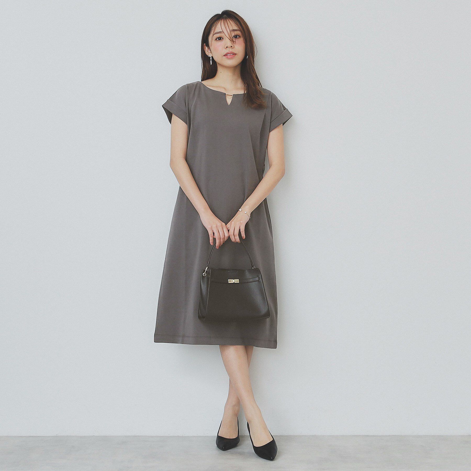 index「《5色展開/XS-3Lサイズ》Iラインシルエットワンピース【UV/接触冷感/洗濯機洗い可】」|ワンピース|