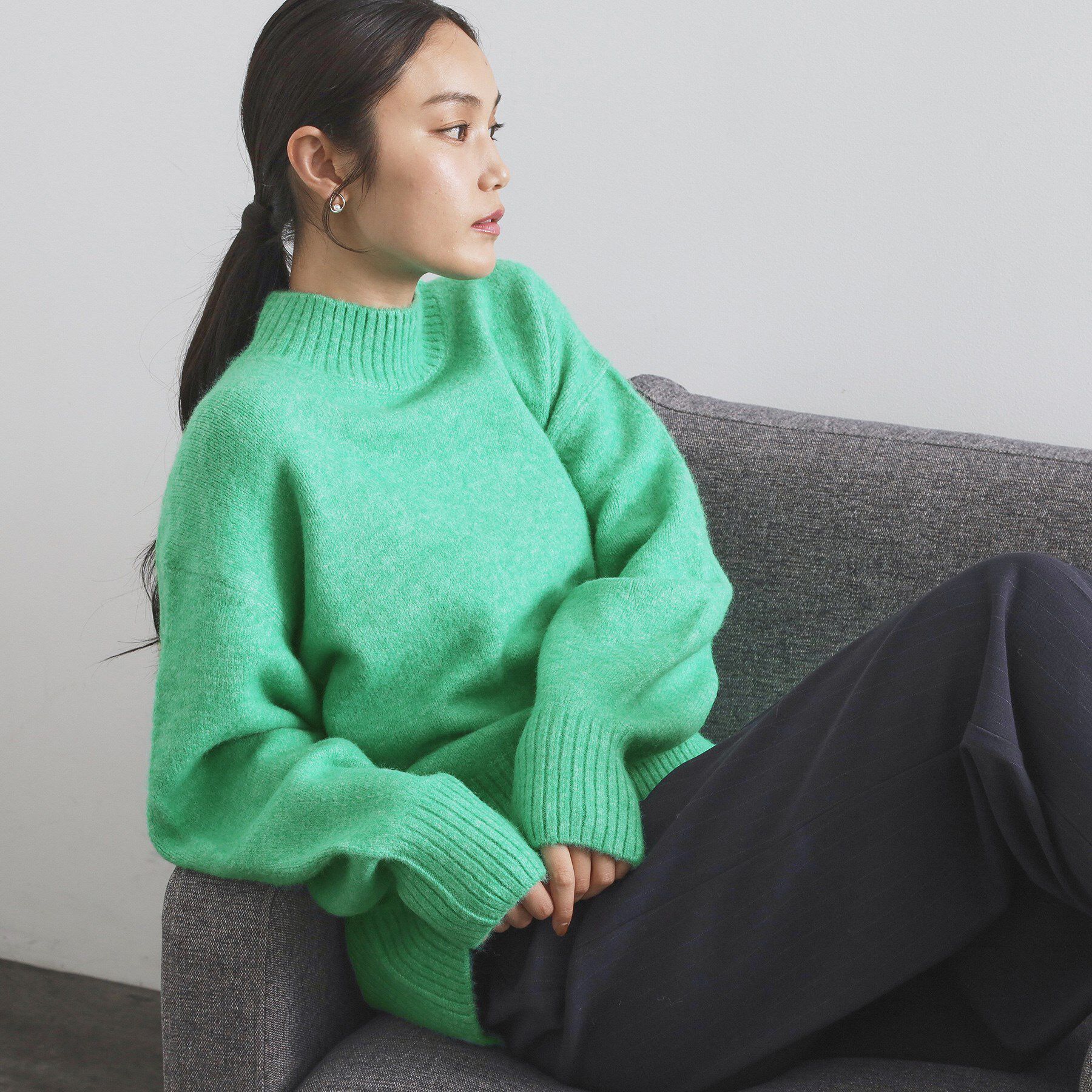 OPAQUE.CLIP「ふわふわハイネックニット【洗濯機OK】」|ニット・セーター|