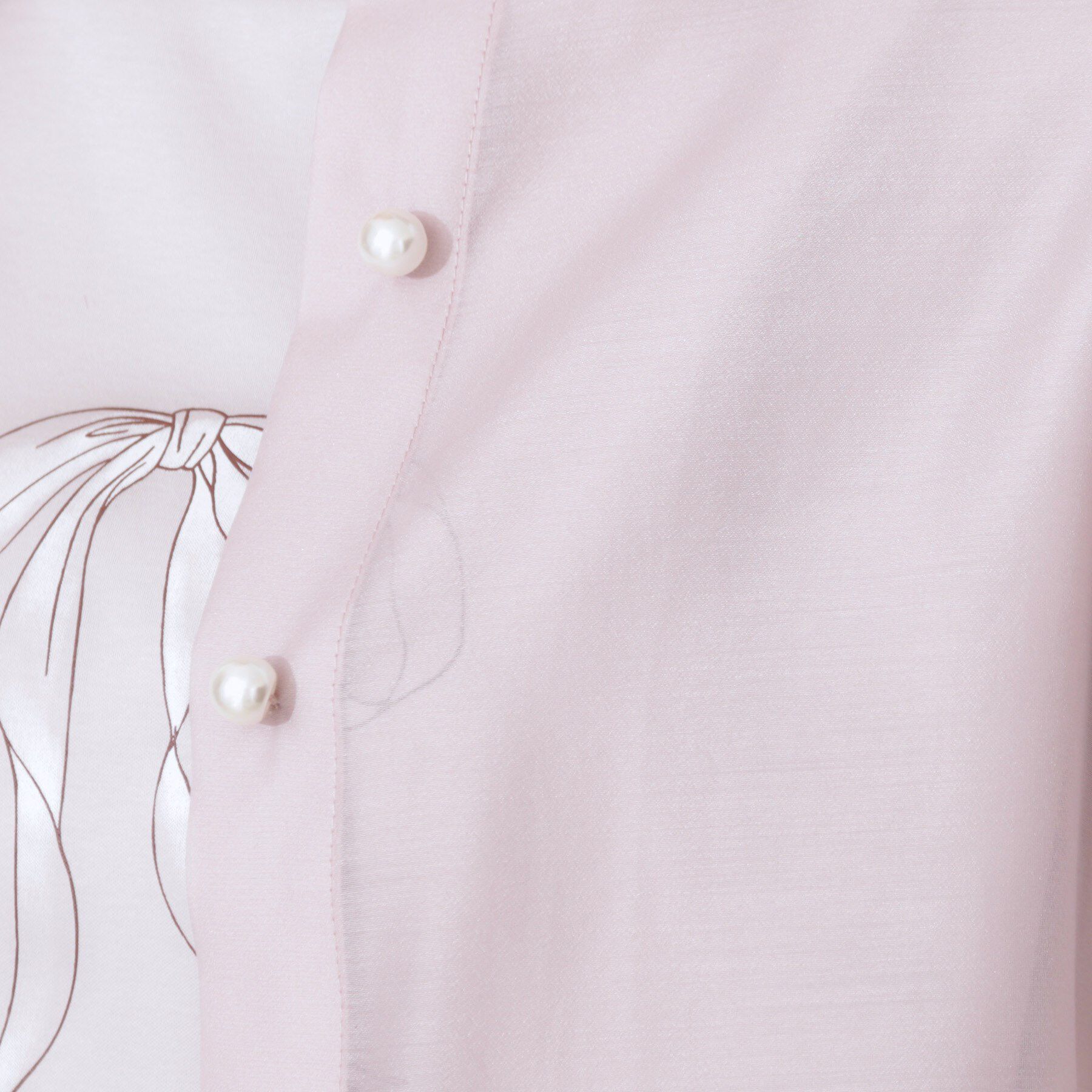 Couture broach「【洗える・オシャレな透け感】パール調ボタンシアーシャツ」|シャツ・ブラウス|
