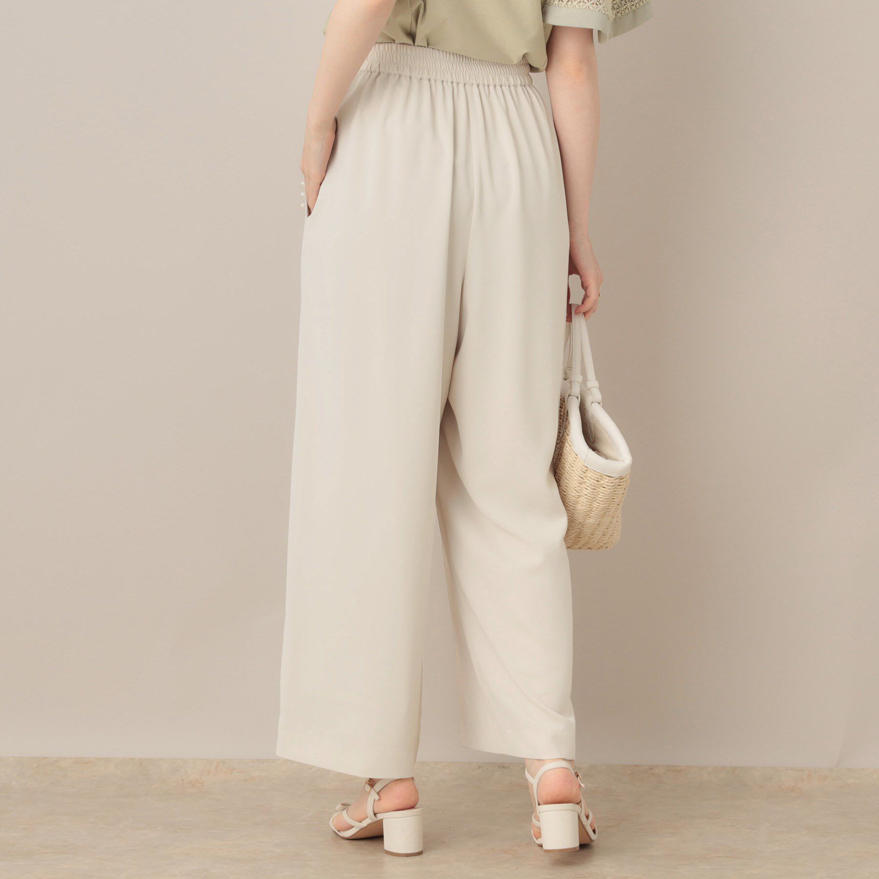 Couture broach「【マルチデザイン・楽ちん】フェイクパール リラックスワイドパンツ」|その他|