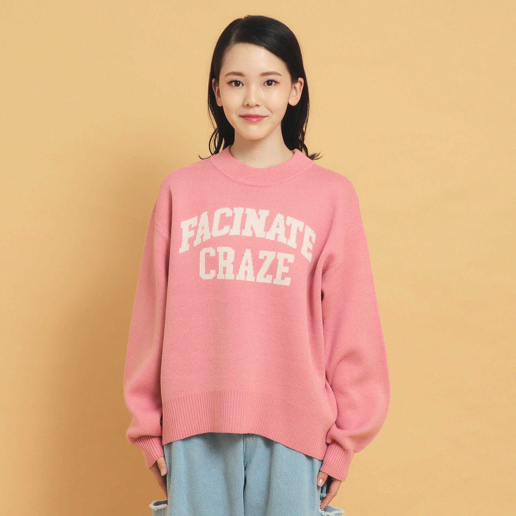 PINK-latte「【秋冬の主役級】ジャカードロゴニット」|ニット・セーター|