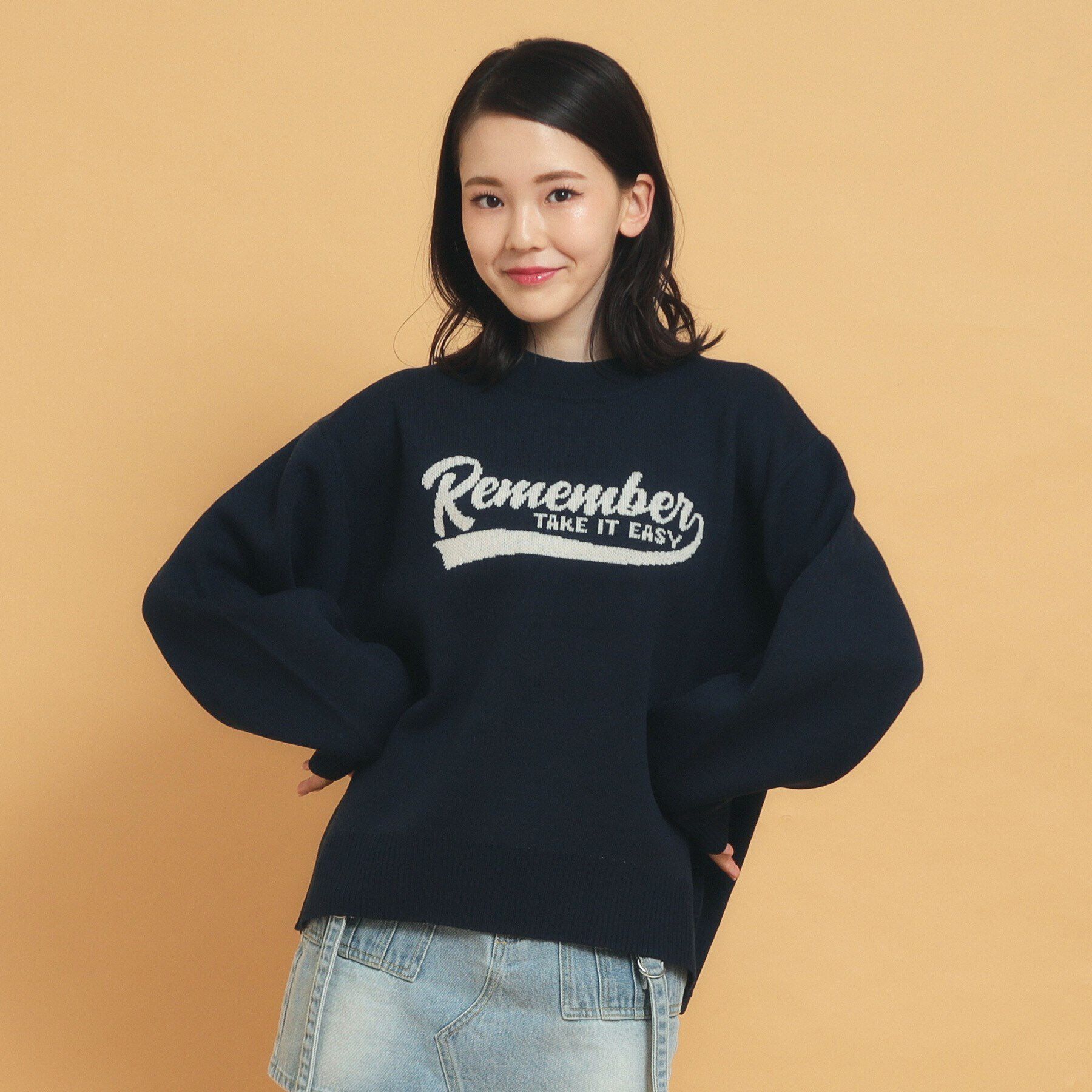 PINK-latte「【秋冬の主役級】ジャカードロゴニット」|ニット・セーター|