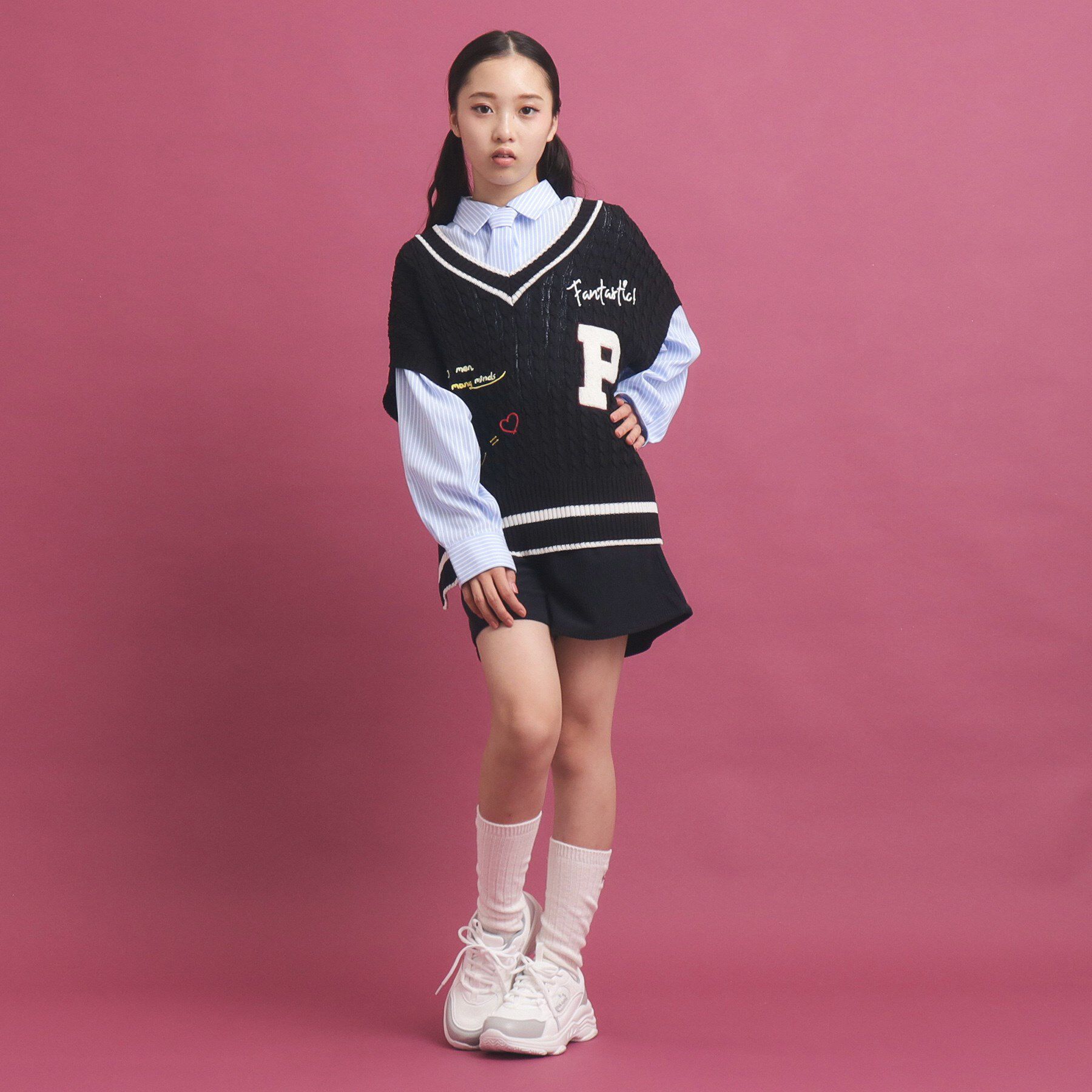 PINK-latte「【軽量/機能インソール】サイドロゴスニーカー」|スニーカー|