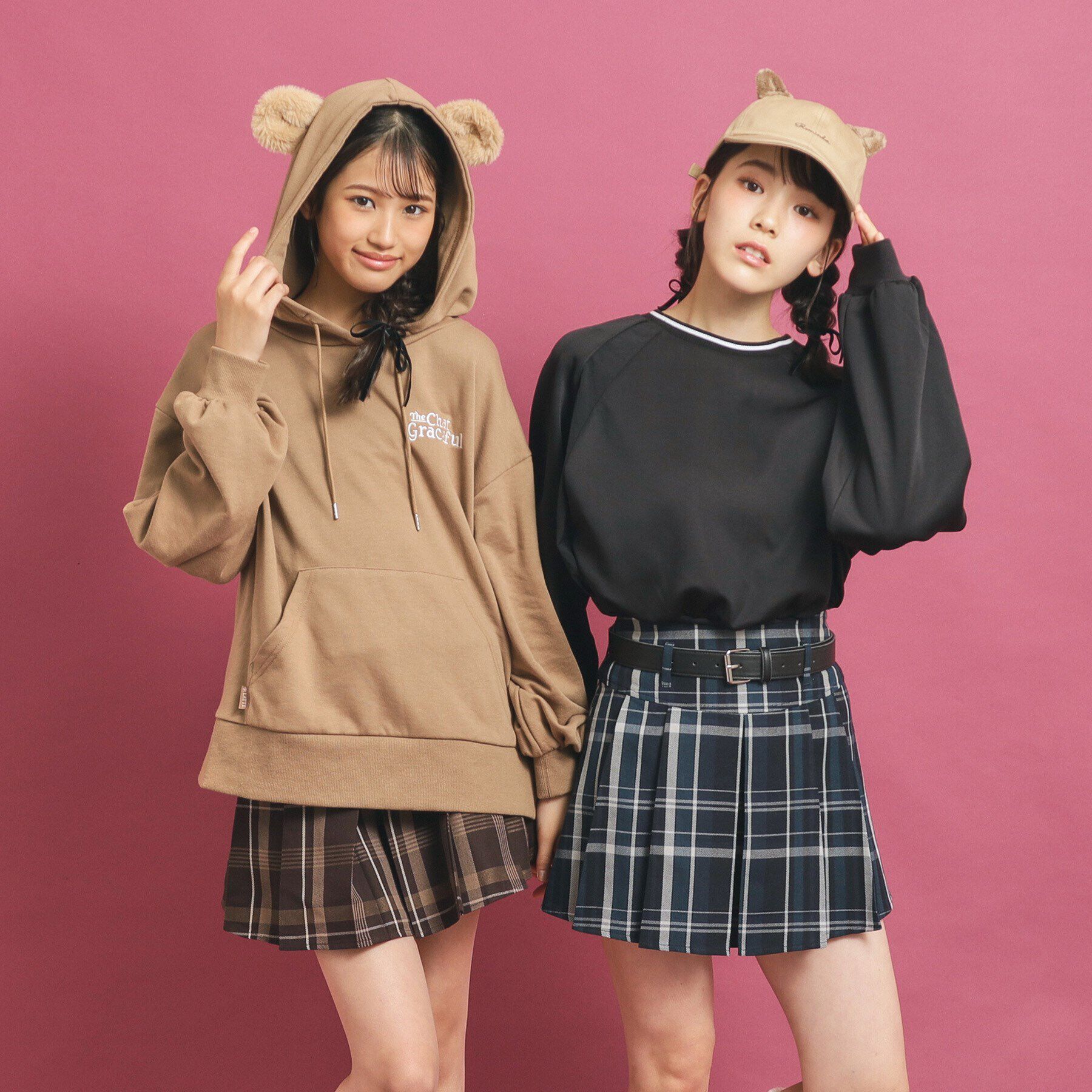 PINK-latte「チェック柄追加！ベルト付きプリーツスカート」|スカート|