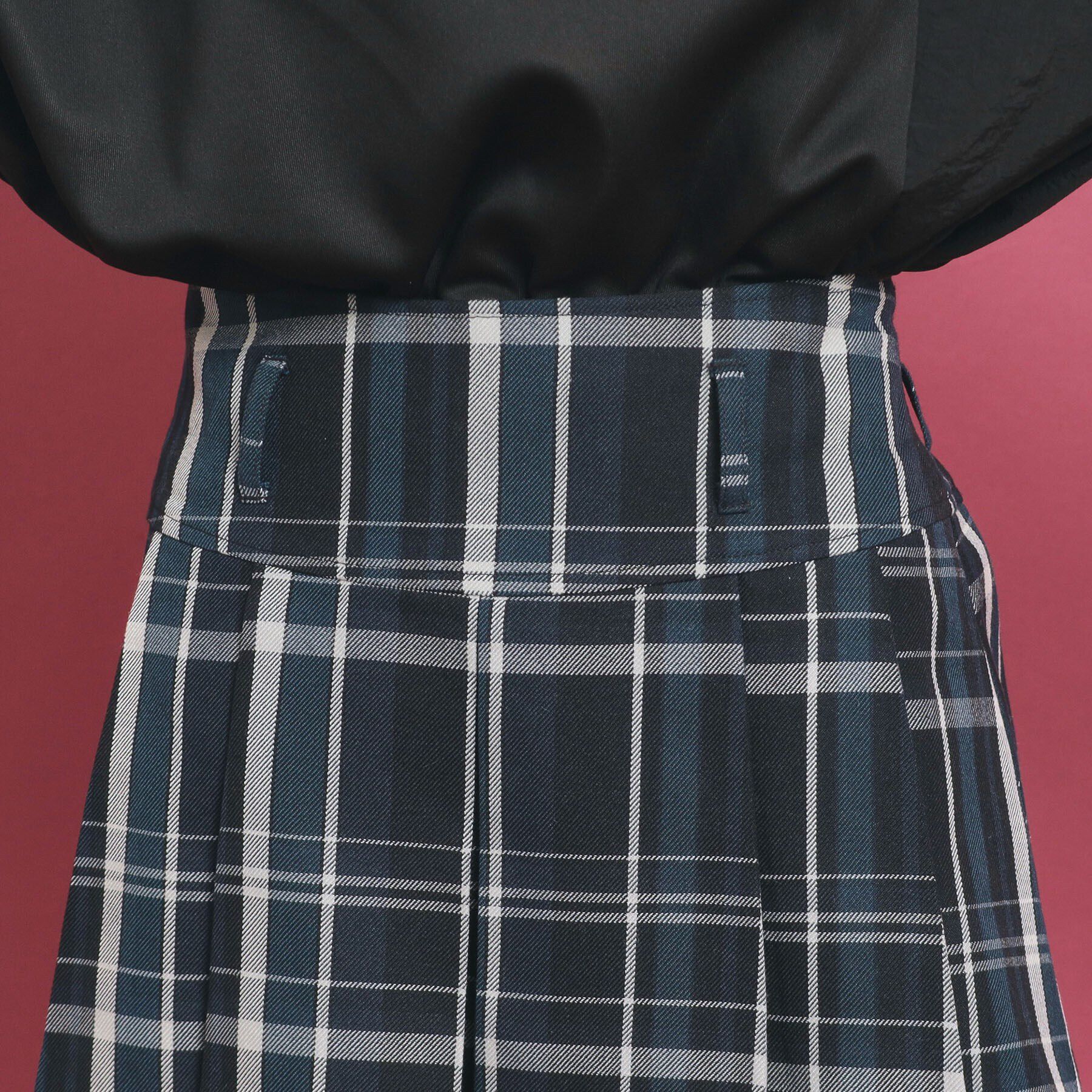 PINK-latte「チェック柄追加！ベルト付きプリーツスカート」|スカート|