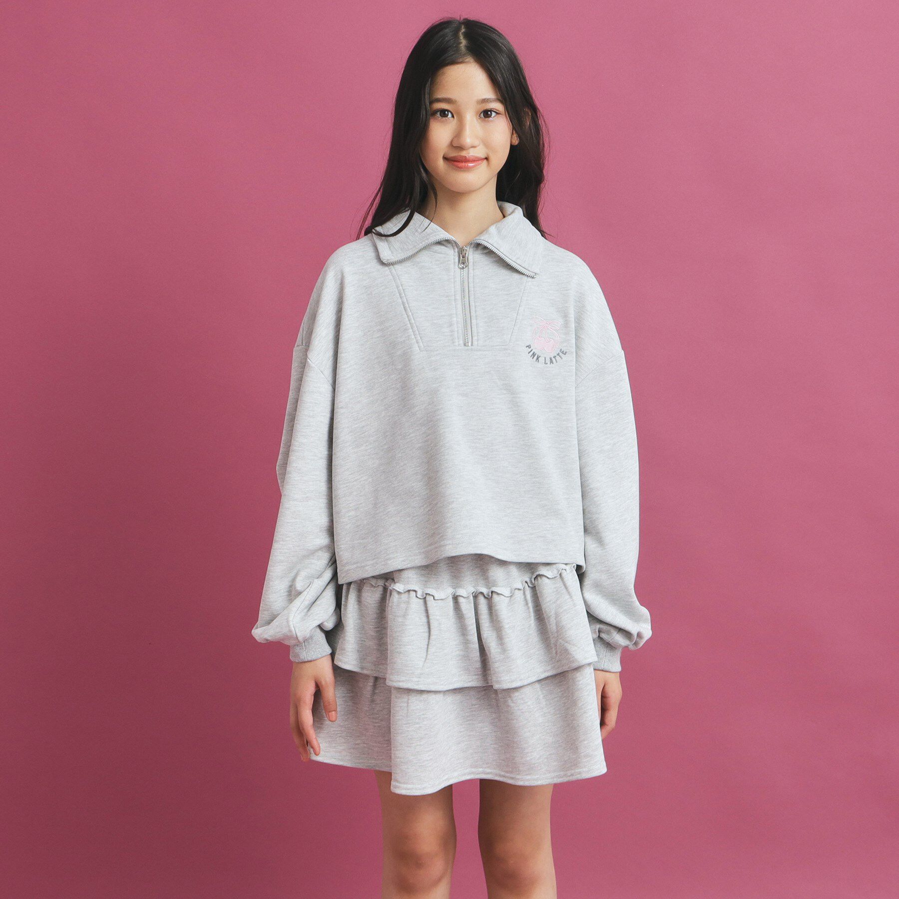 PINK-latte「【セットアイテム】ハーフジップ＆フリルスカート」|その他|