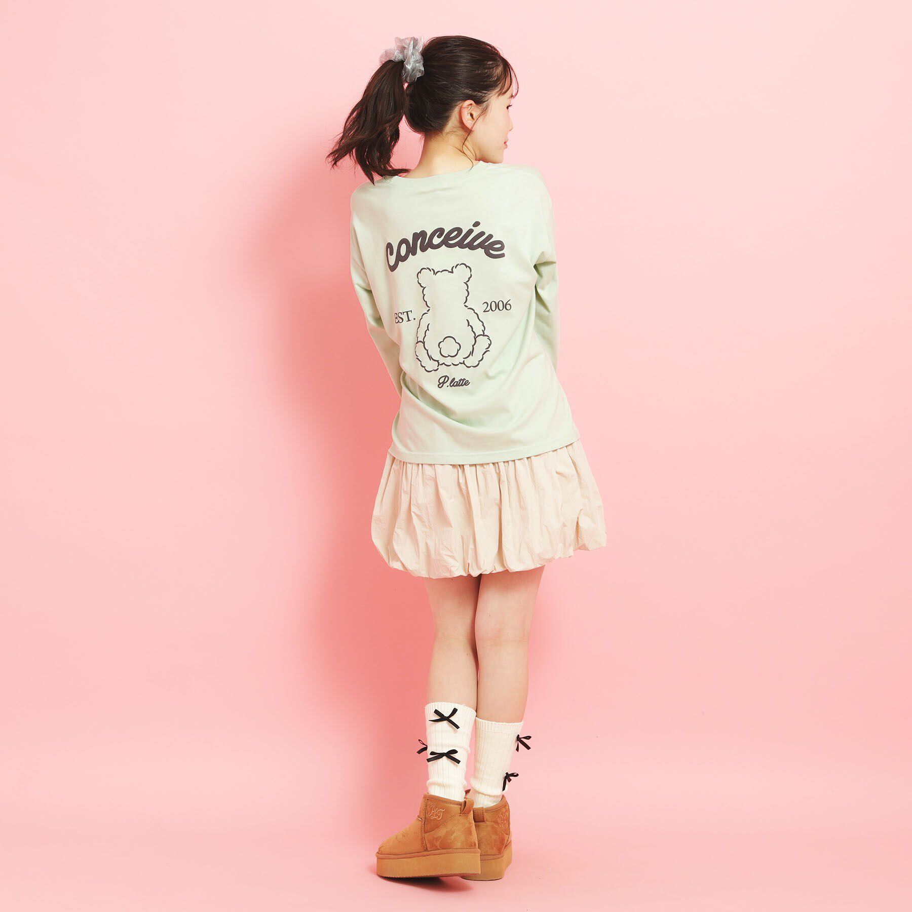 PINK-latte「【定番】クマちゃんロンT」|Tシャツ・カットソー|